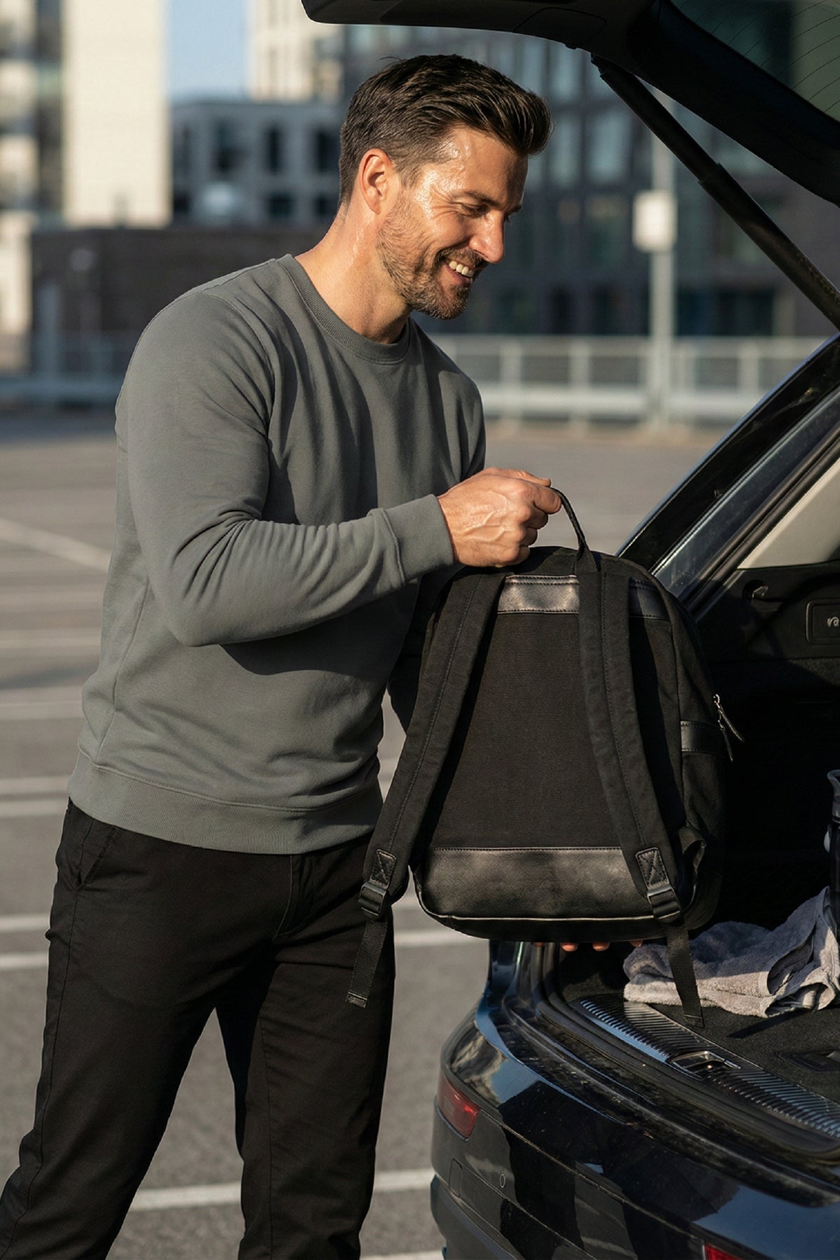Herren Focus Flexible Stoff Weich Strukturiertes Alltags-Sweatshirt Grün M401-R0342-02