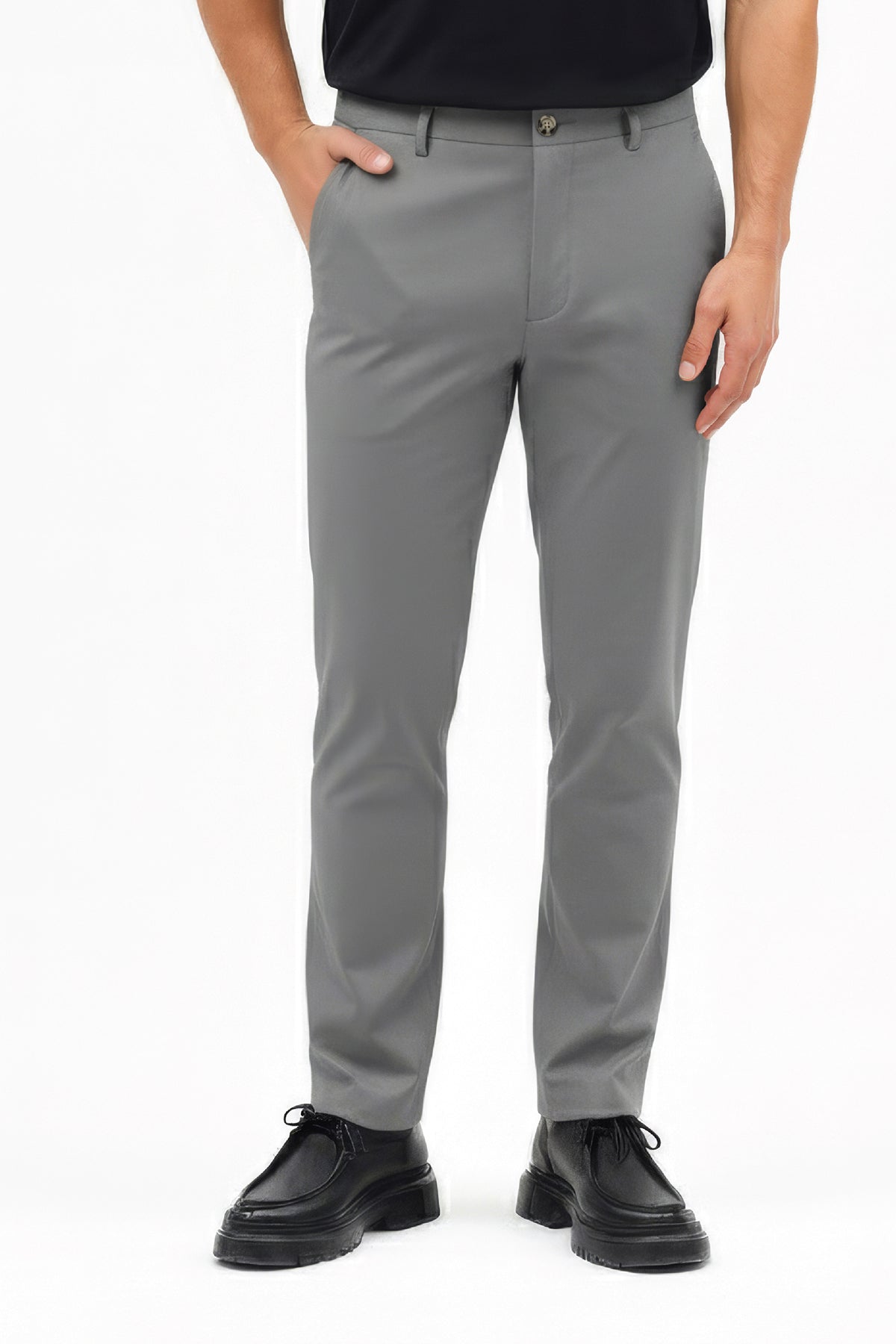 Herren Motion Stretch Stoff Relaxed Jogger Hose mit elastischem Bund (Sommerlich) Dunkelgrau M701-R0140002-04