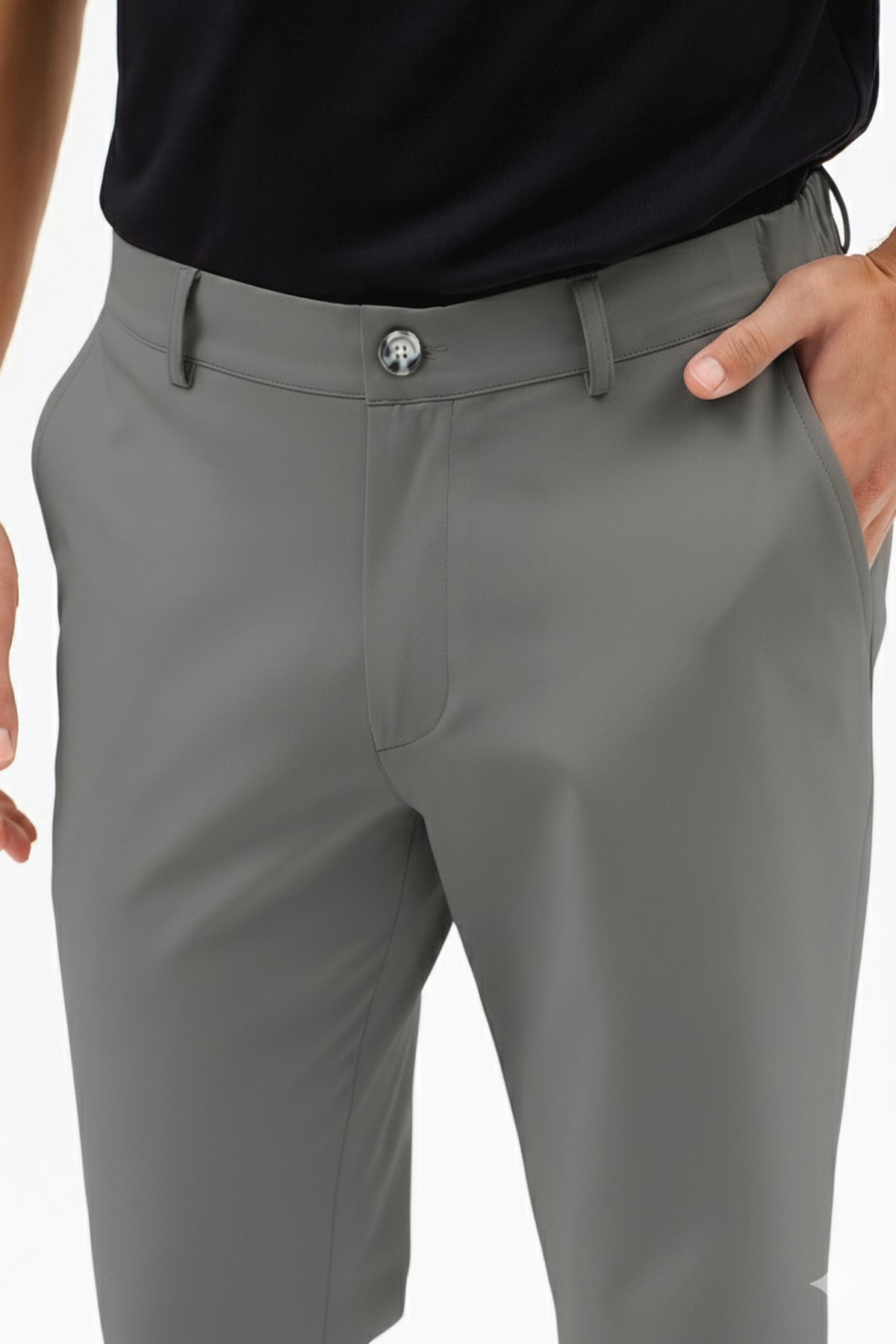Herren Motion Stretch Stoff Relaxed Jogger Hose mit elastischem Bund (Sommerlich) Dunkelgrau M701-R0140002-04