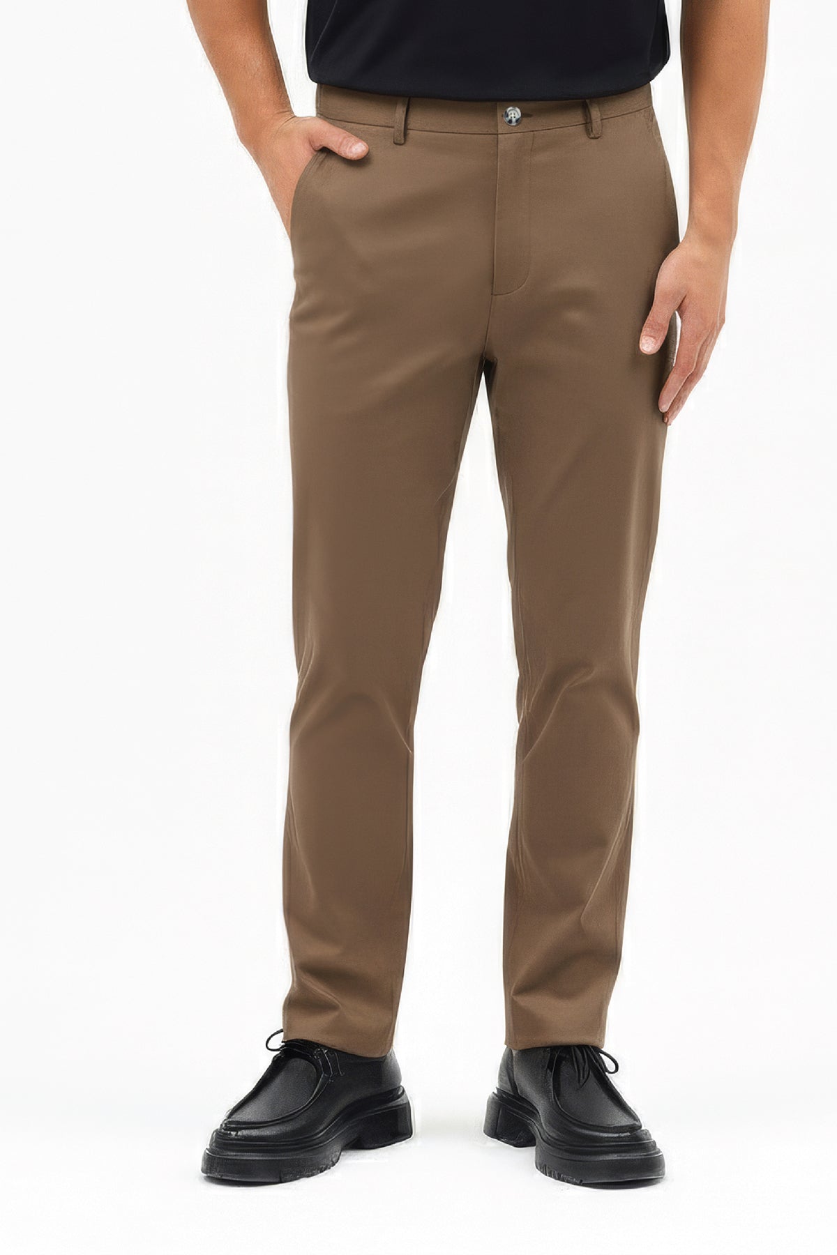 Herren Motion Stretch Stoff Relaxed Jogger Hose mit elastischem Bund (Sommerlich) Braun M701-R0140002-05