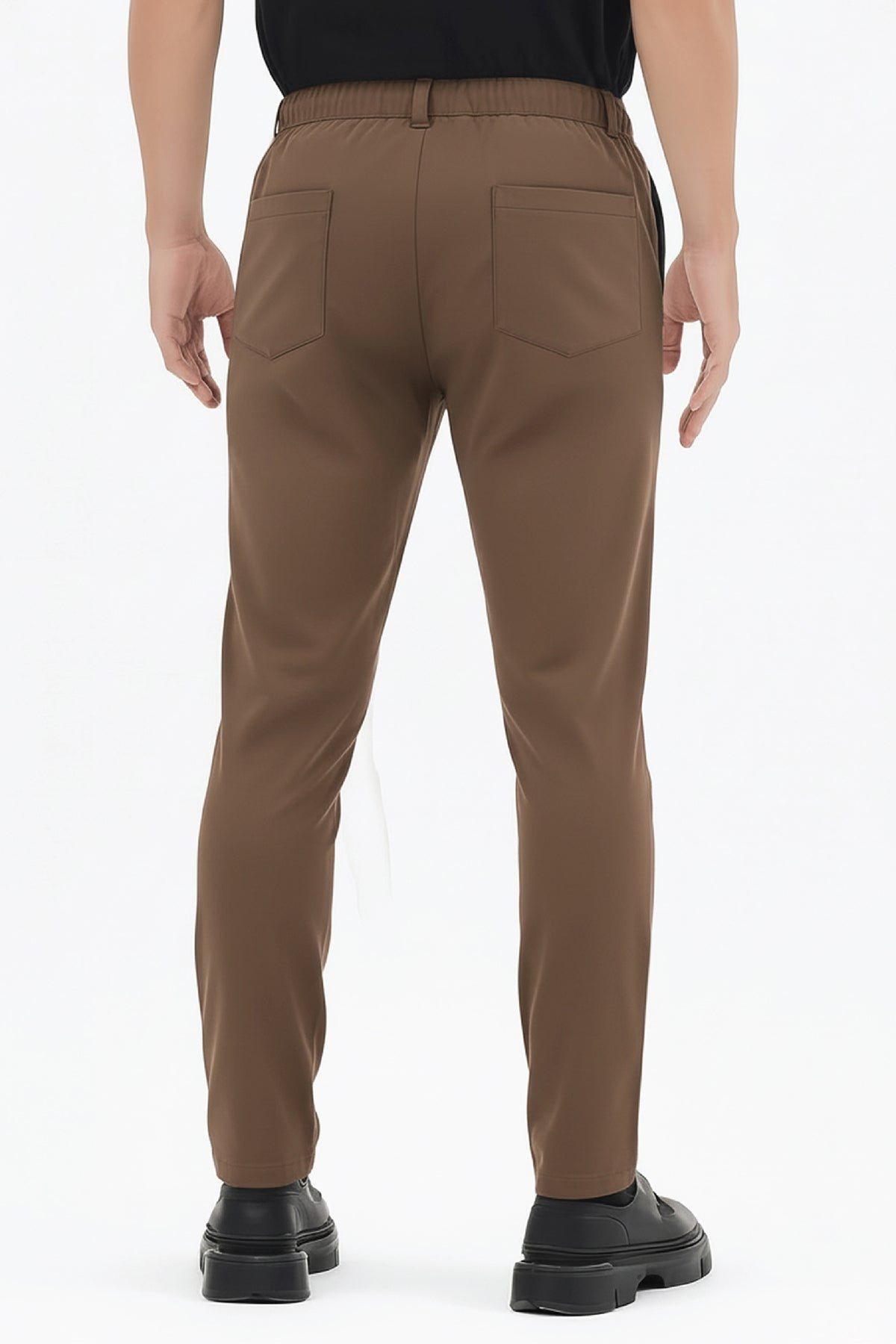 Herren Motion Stretch Stoff Relaxed Jogger Hose mit elastischem Bund (Sommerlich) Braun M701-R0140002-05
