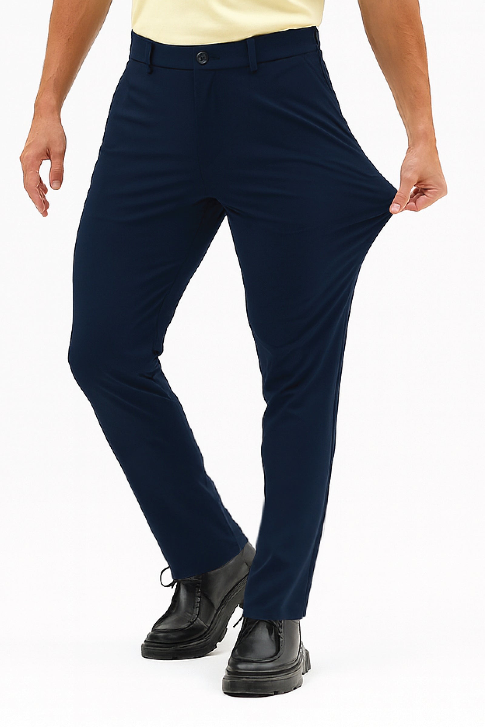 Herren Motion Stretch Stoff Relaxed Jogger Hose mit Gummibund (Sommerlich) Marineblau M701-R0140002-02