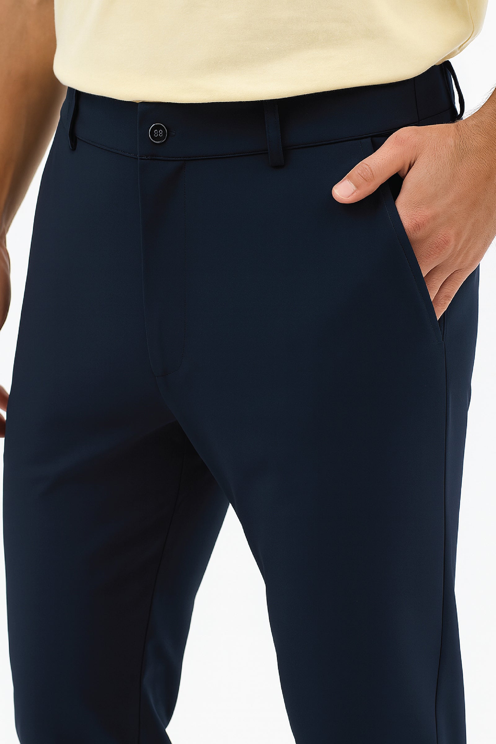Herren Motion Stretch Stoff Relaxed Jogger Hose mit Gummibund (Sommerlich) Marineblau M701-R0140002-02
