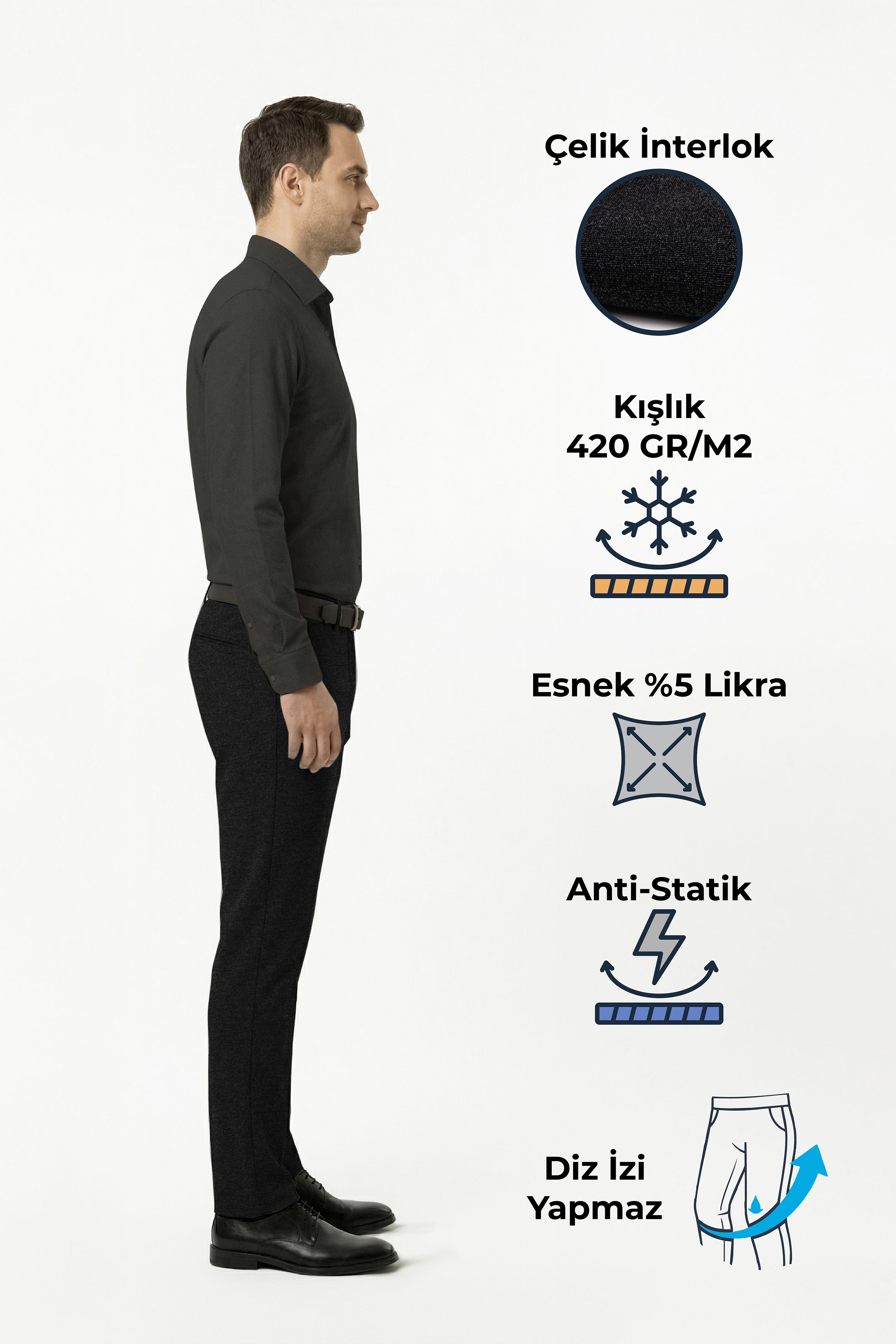 Erkek North Esnek Relaxed Beli Lastikli Jogger Pantolon Antrasit M702-R0311-03