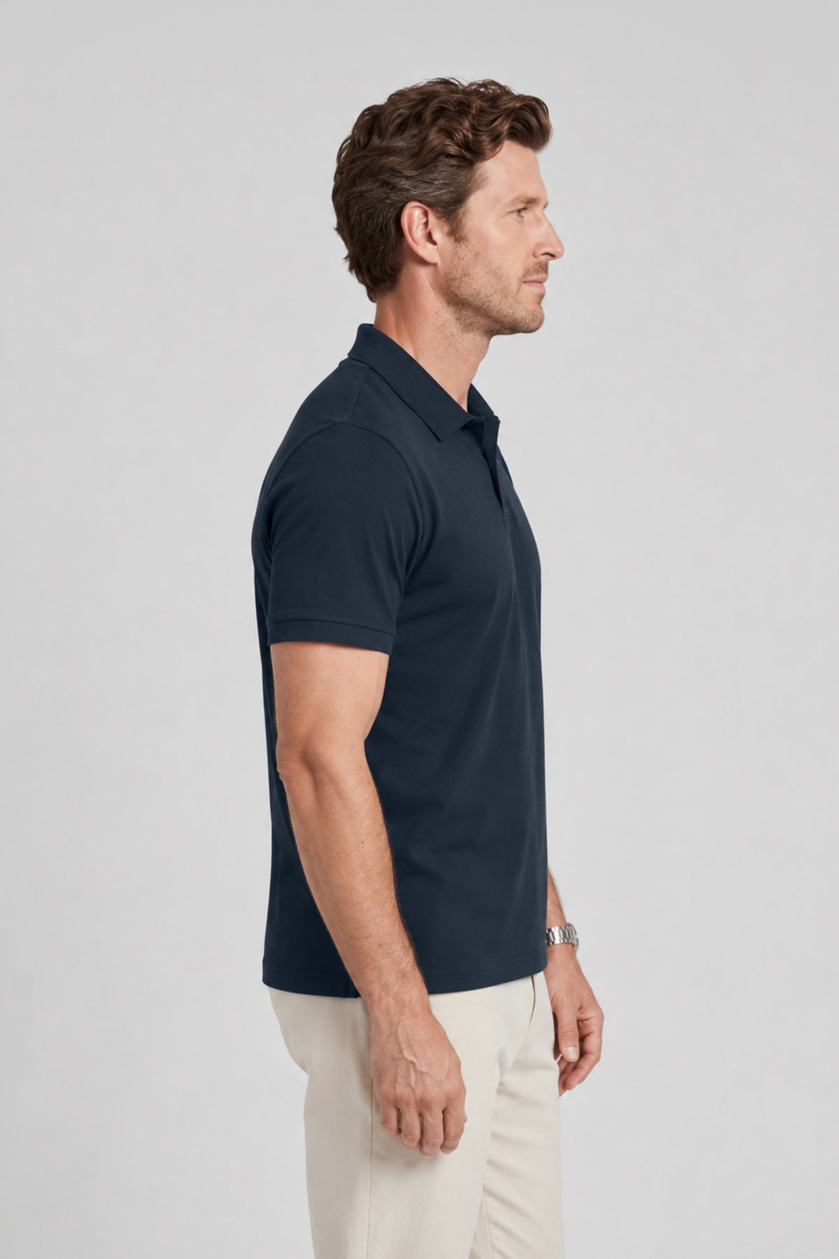 Erkek Prestige Polo Yaka Tişört 110s Pima Pamuğu Likit Amonyak Merserize Lacivert M120-K0141-02