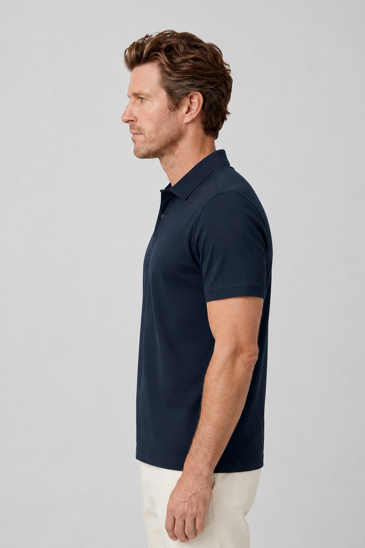 Erkek Prestige Polo Yaka Tişört 110s Pima Pamuğu Likit Amonyak Merserize Lacivert M120-K0141-02