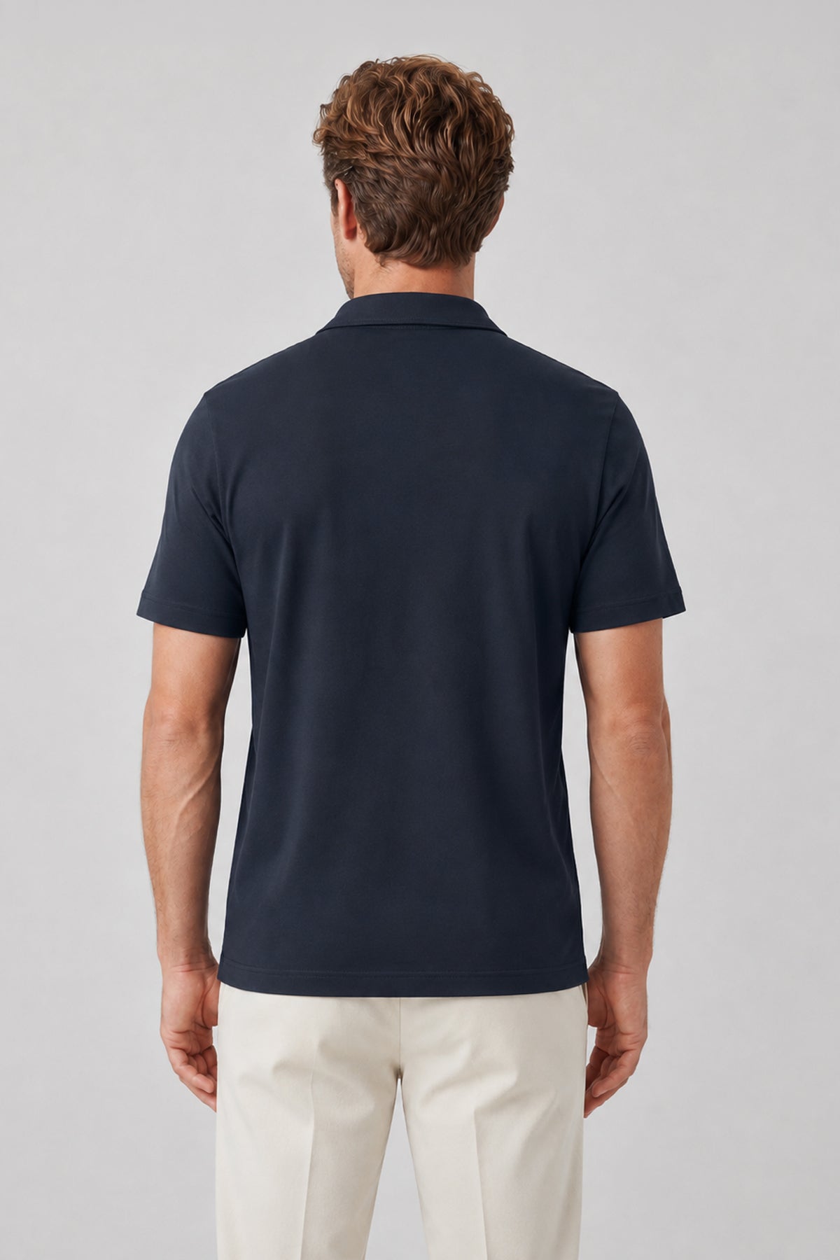 Erkek Prestige Polo Yaka Tişört 110s Pima Pamuğu Likit Amonyak Merserize Lacivert M120-K0141-02