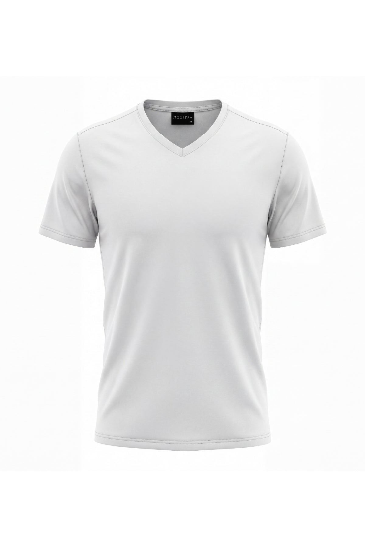 Erkek Vision V Yaka Premium Kalite Yoğun Dokulu Pamuklu T-Shirt Beyaz M102-R0220-01