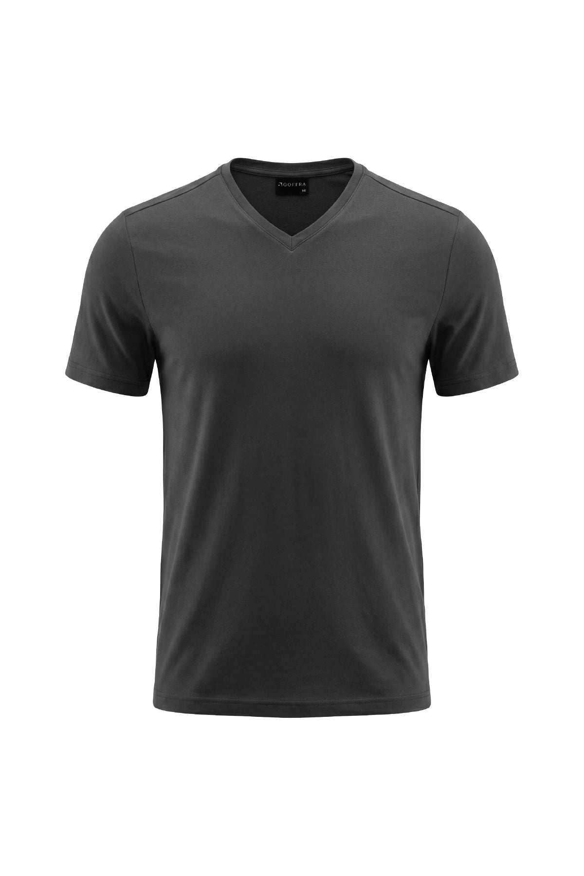 Erkek Vision V Yaka Premium Kalite Yoğun Dokulu Pamuklu T-Shirt Koyu Gri M102-R0220-05