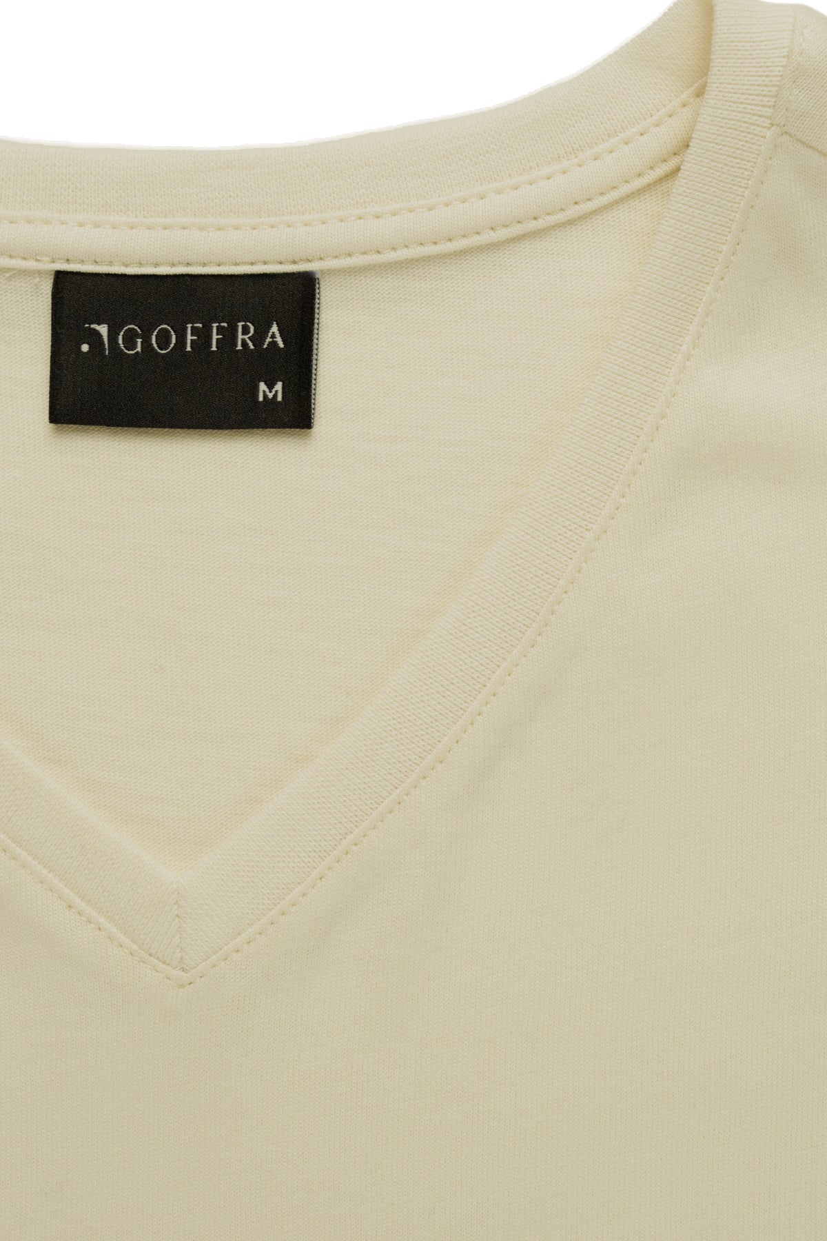 Erkek Vision V Yaka Premium Kalite Yoğun Dokulu Pamuklu T-Shirt Sarı M102-R0220-03