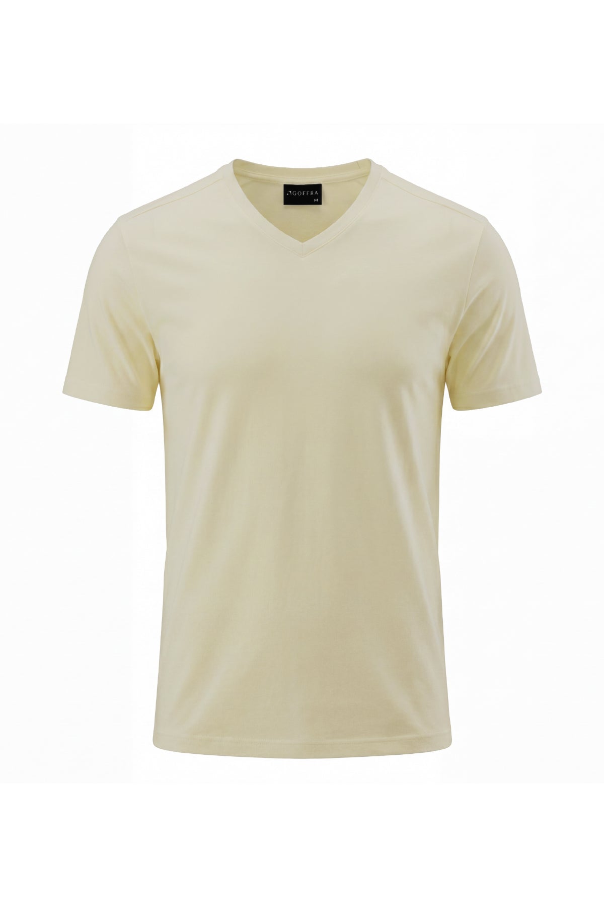 Erkek Vision V Yaka Premium Kalite Yoğun Dokulu Pamuklu T-Shirt Sarı M102-R0220-03