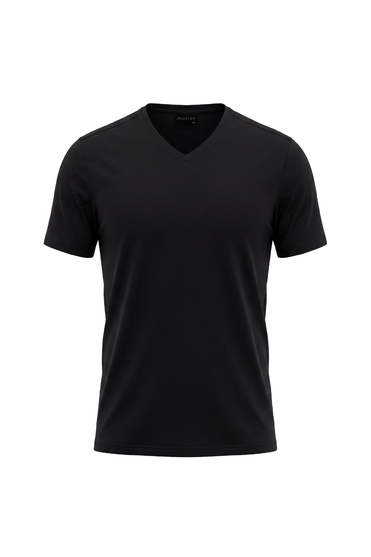 Erkek Vision V Yaka Premium Kalite Yoğun Dokulu Pamuklu T-Shirt Siyah M102-R0220-08