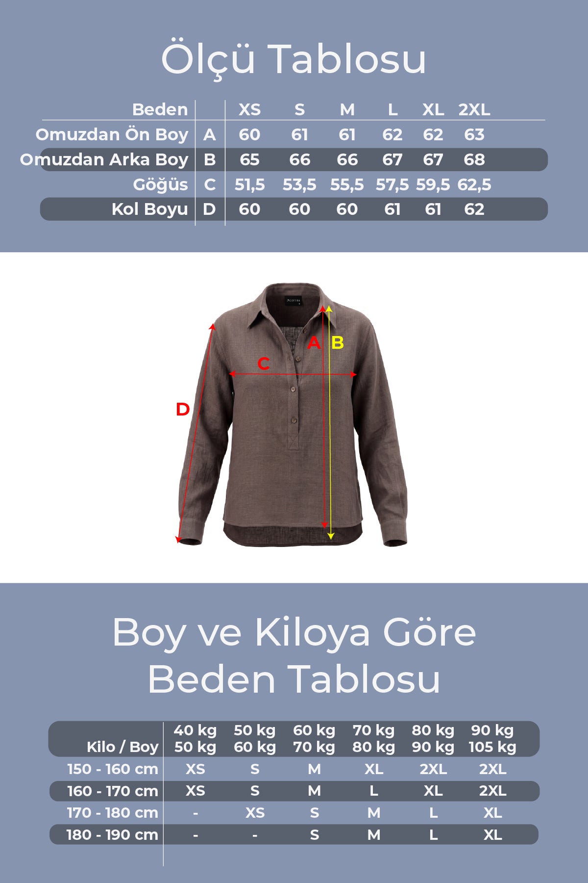 Kadın Solo %100 Doğal Keten Gömlek - Klasik Yaka Basic Minimalist Tasarım Kahverengi W208-K0401-02