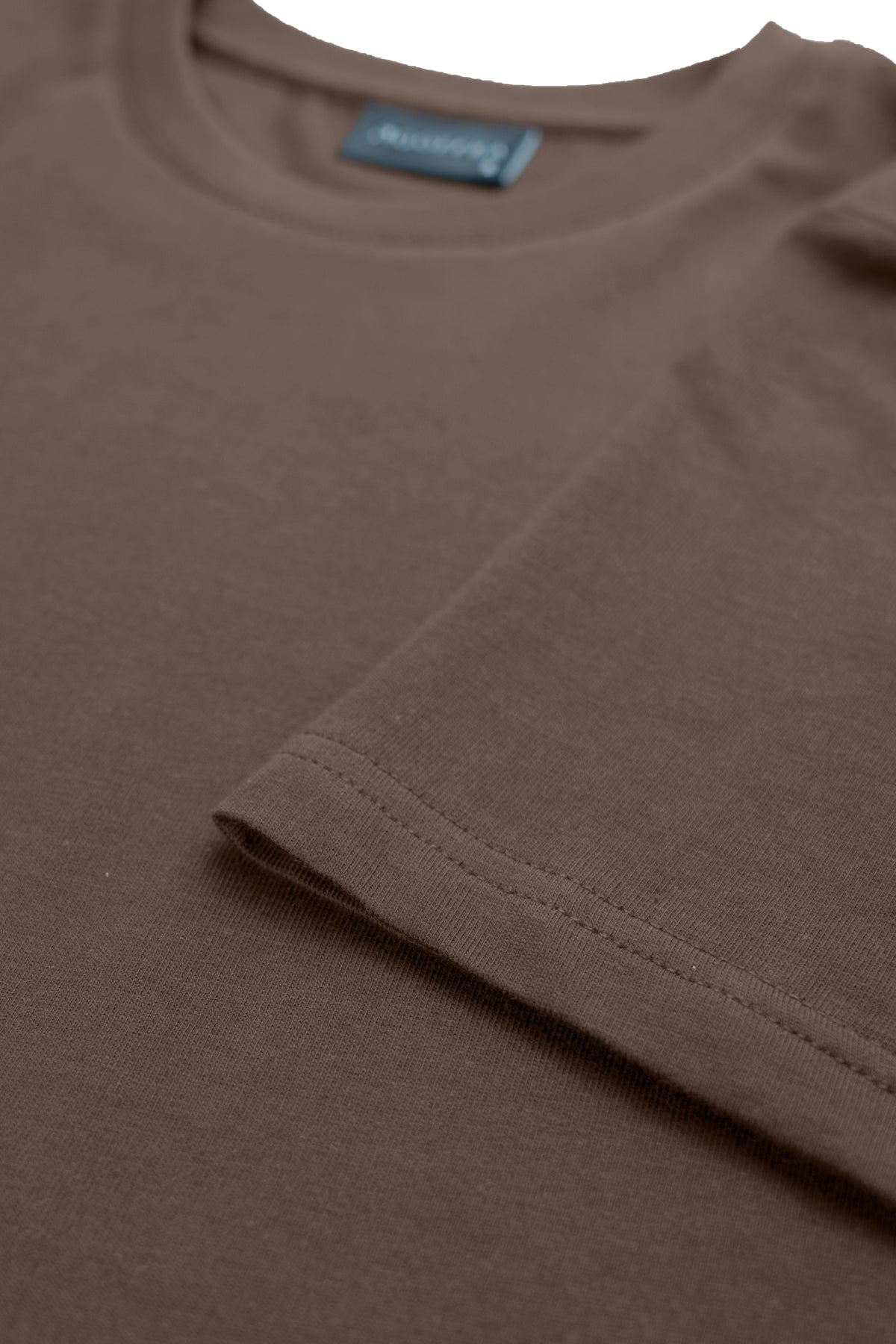 Kadın Vision Bisiklet Yaka Premium Kalite Yoğun Dokulu Pamuklu T-Shirt Kahverengi W101-R0220-06