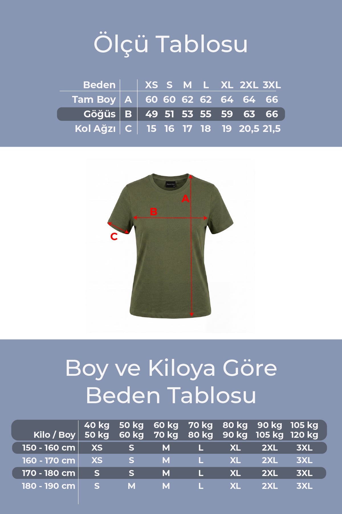 Kadın Vision Bisiklet Yaka Premium Kalite Yoğun Dokulu Pamuklu T-Shirt Haki W101-R0220-05
