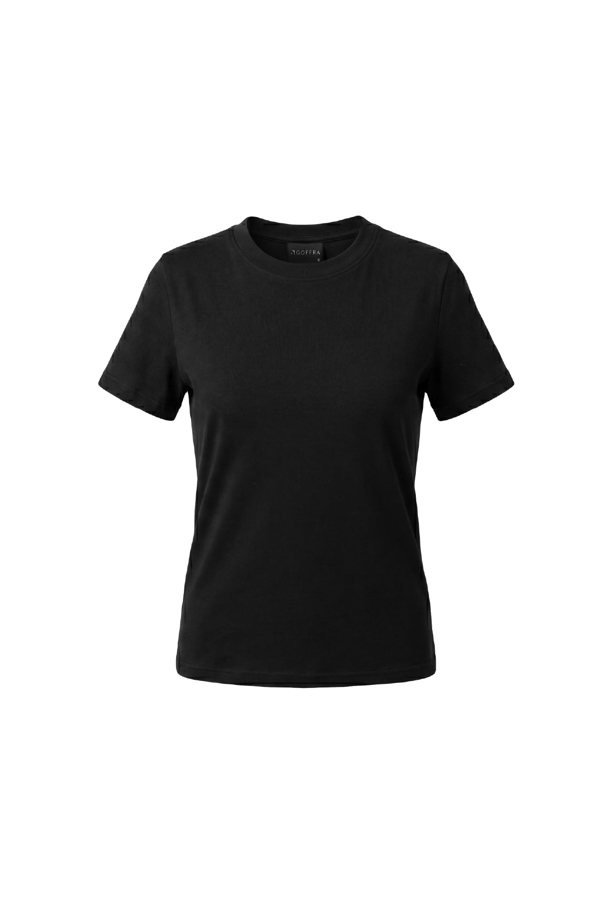 Kadın Vision Bisiklet Yaka Premium Kalite Yoğun Dokulu Pamuklu T-Shirt Siyah W101-R0220-08