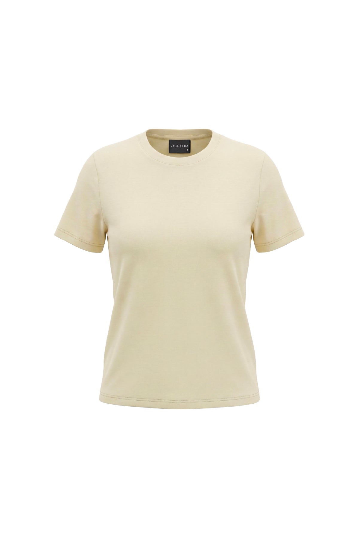 Kadın Vision Bisiklet Yaka Premium Kalite Yoğun Dokulu Pamuklu T-Shirt Sarı W101-R0220-03