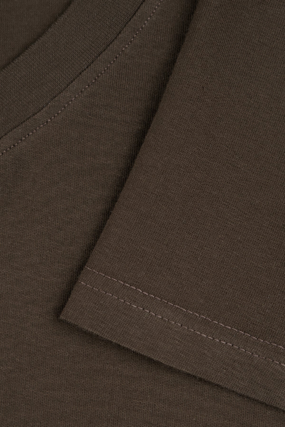 Kadın Vision V Yaka Premium Kalite Yoğun Dokulu Pamuklu T-Shirt Kahverengi W102-R0220-07