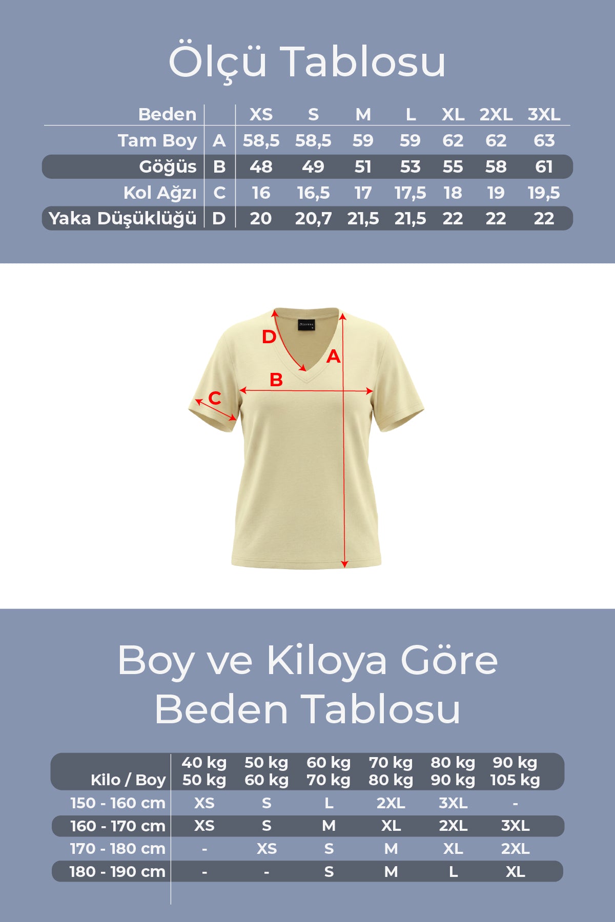 Kadın Vision V Yaka Premium Kalite Yoğun Dokulu Pamuklu T-Shirt Sarı W102-R0220-03