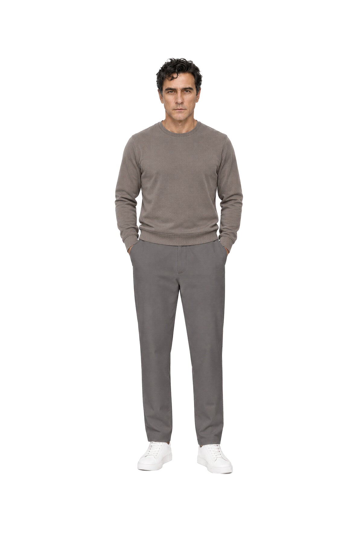 Erkek Flexon Ultra Esnek Relaxed Beli Lastikli Jogger Pantolon Koyu Gri M702-R0433-02