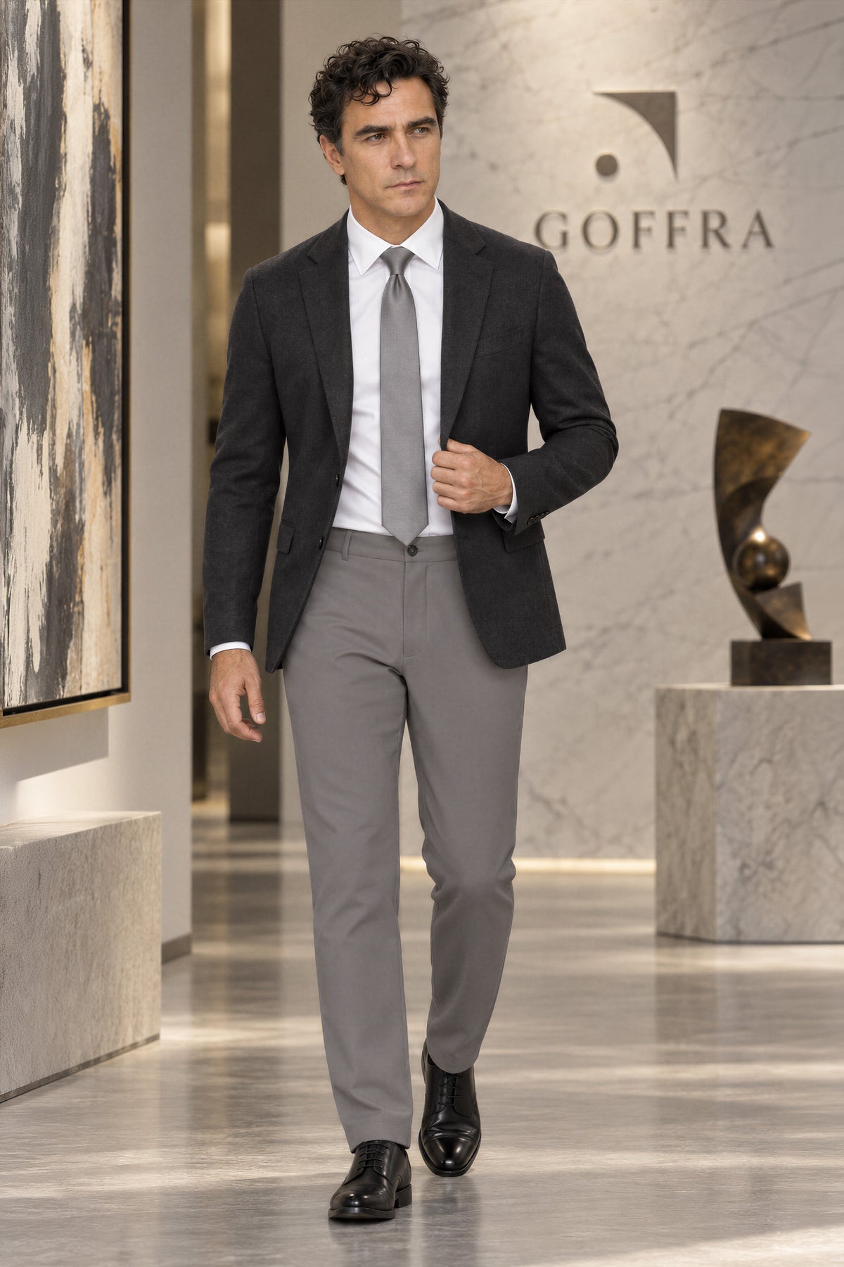 Erkek Flexon Ultra Esnek Relaxed Beli Lastikli Jogger Pantolon Koyu Gri M702-R0433-02