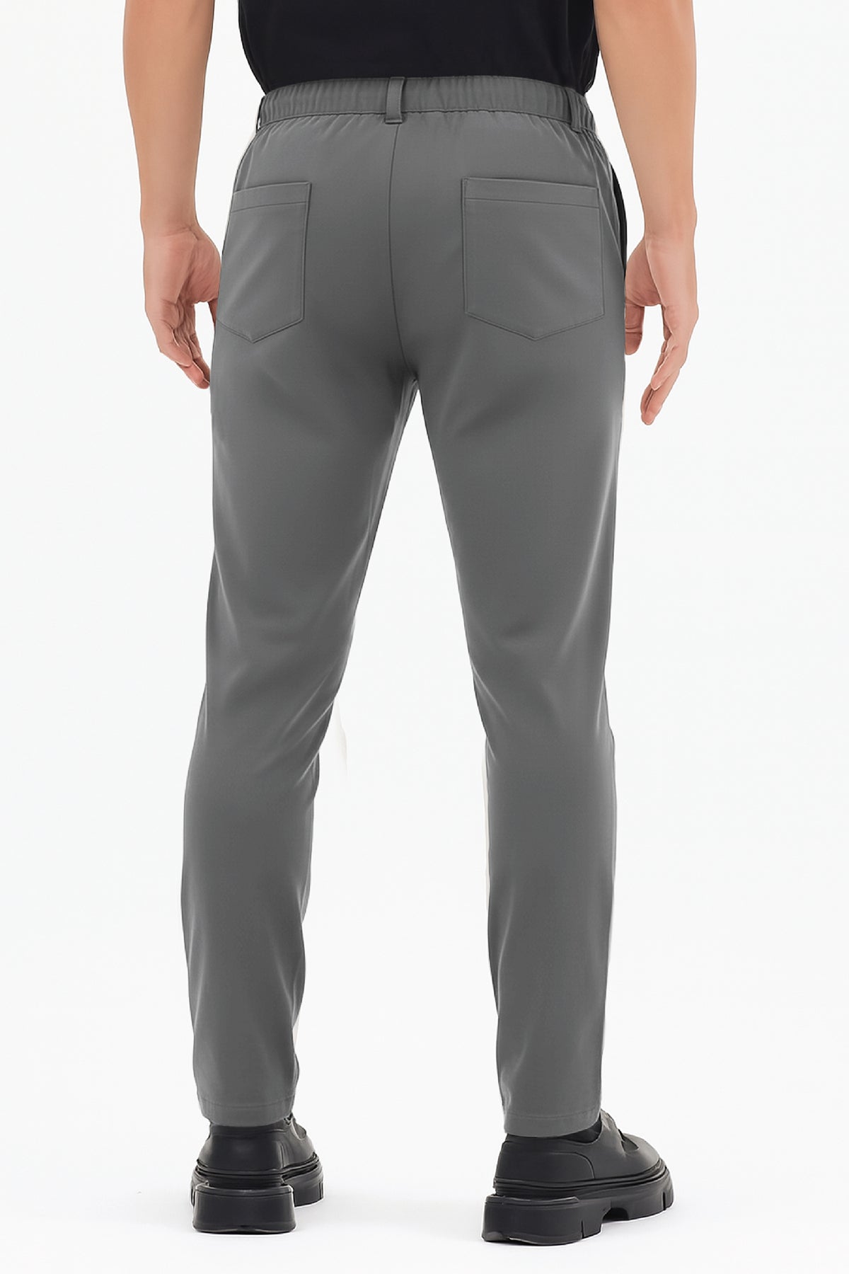 Herren Motion Stretch Stoff Relaxed Jogger Hose mit elastischem Bund (Sommerlich) Dunkelgrau M701-R0140002-04