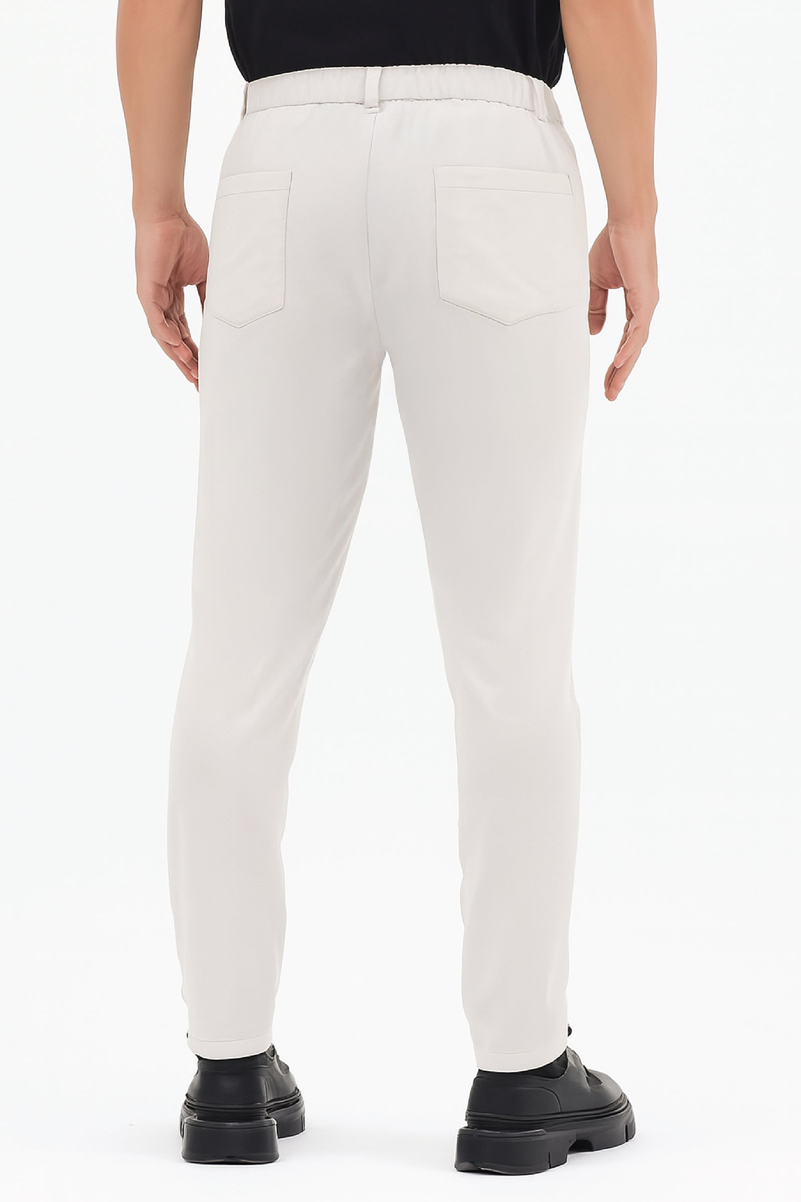 Herren Motion Stretch Stoff Relaxed Jogger Hose mit Gummizug an der Taille (Sommer) Hellgrau M701-R0140002-03