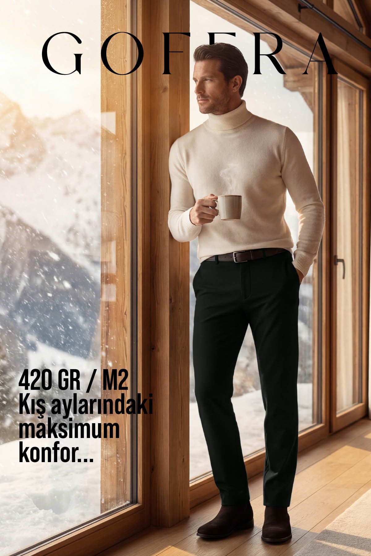 Herren North Flexible Relaxed Jogginghose mit elastischem Bund Khaki M702-R0311-06