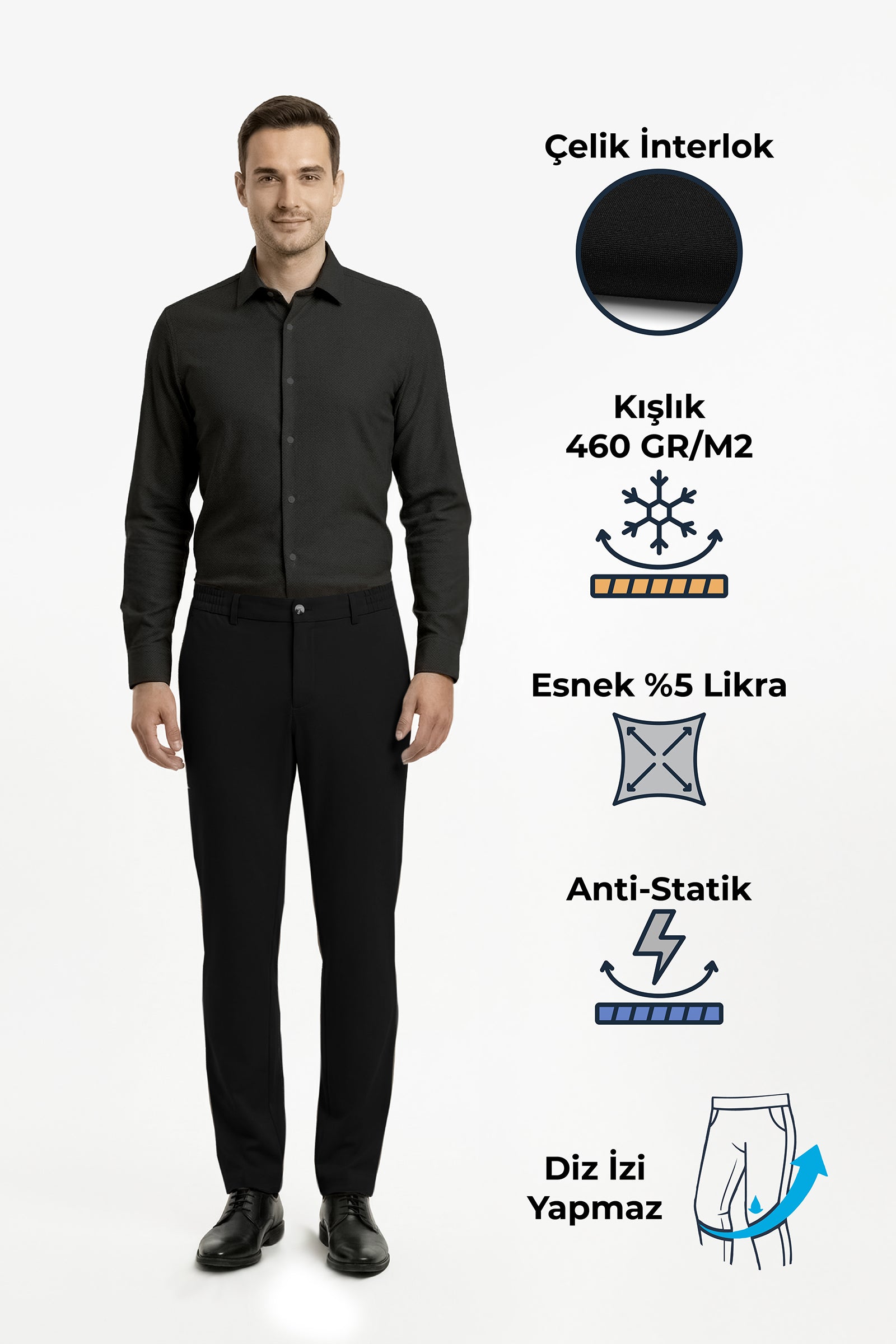 Erkek North Esnek Relaxed Beli Lastikli Jogger Pantolon Siyah M702-R0311-04