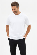Erkek Vision Premium Kalite Yoğun Dokulu Pamuklu T-Shirt Beyaz M101-R0220-01