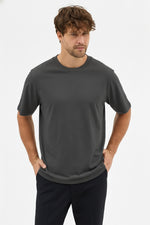 Erkek Vision Premium Kalite Yoğun Dokulu Pamuklu T-Shirt Koyu Gri M101-R0220-04