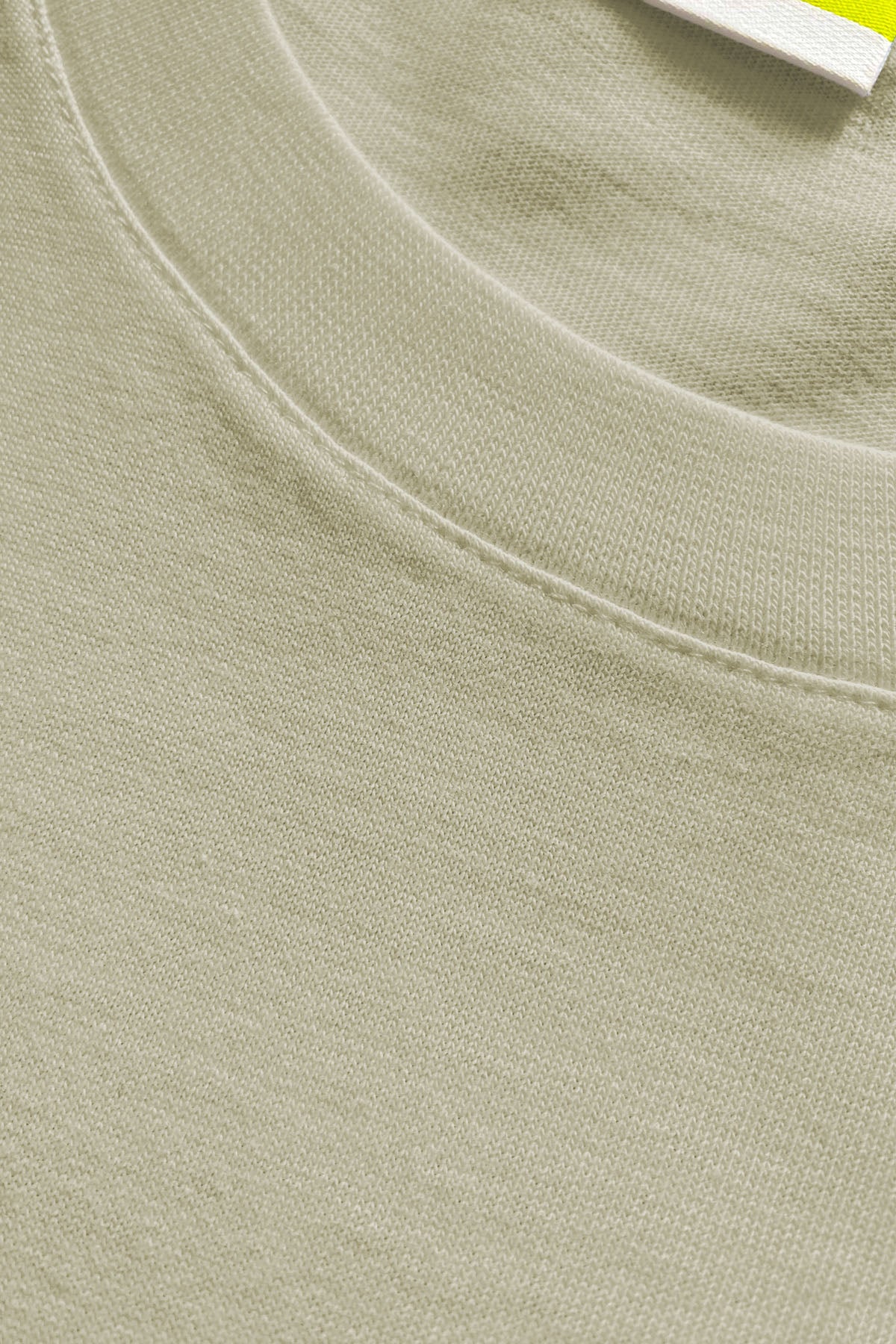 Erkek Premium Kalite Yoğun Dokulu Pamuklu T-Shirt Açık Sarı M101-R0220-03