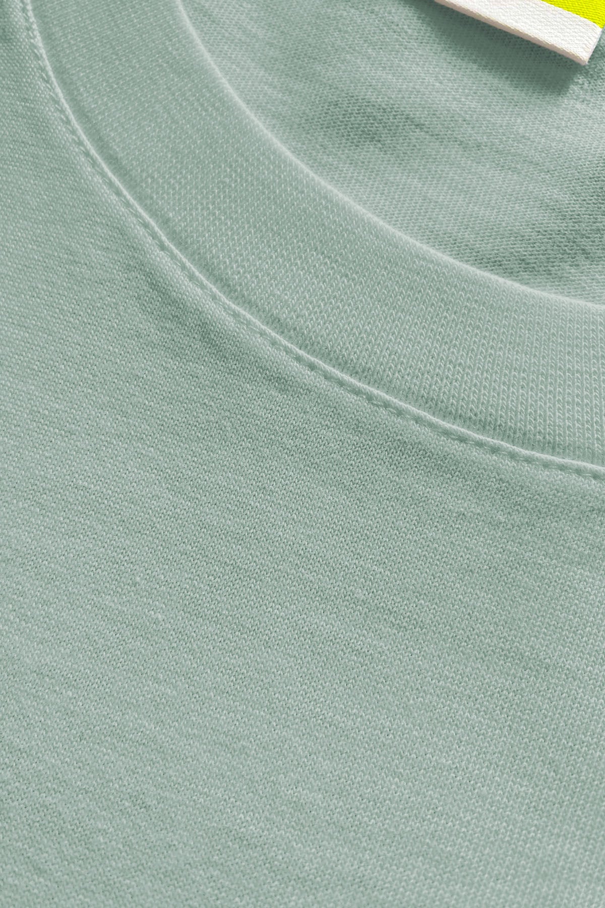 Erkek Premium Kalite Yoğun Dokulu Pamuklu T-Shirt Yeşil M101-R0220-07