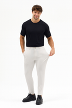 Erkek Streç Kumaş Relaxed Beli Lastikli Jogger Pantolon Açık Gri M701-R0140002-03