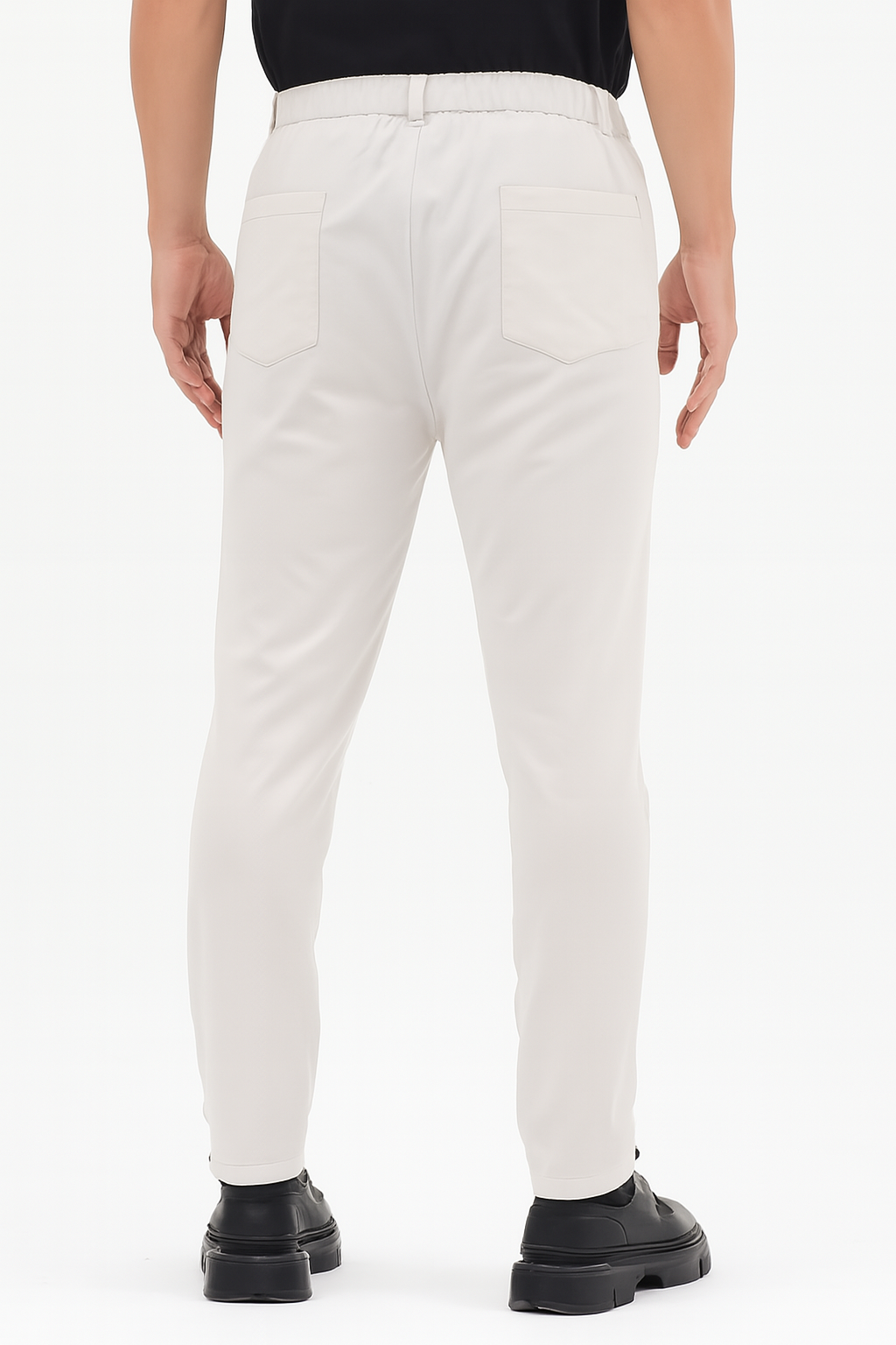 Erkek Streç Kumaş Relaxed Beli Lastikli Jogger Pantolon Açık Gri M701-R0140002-03