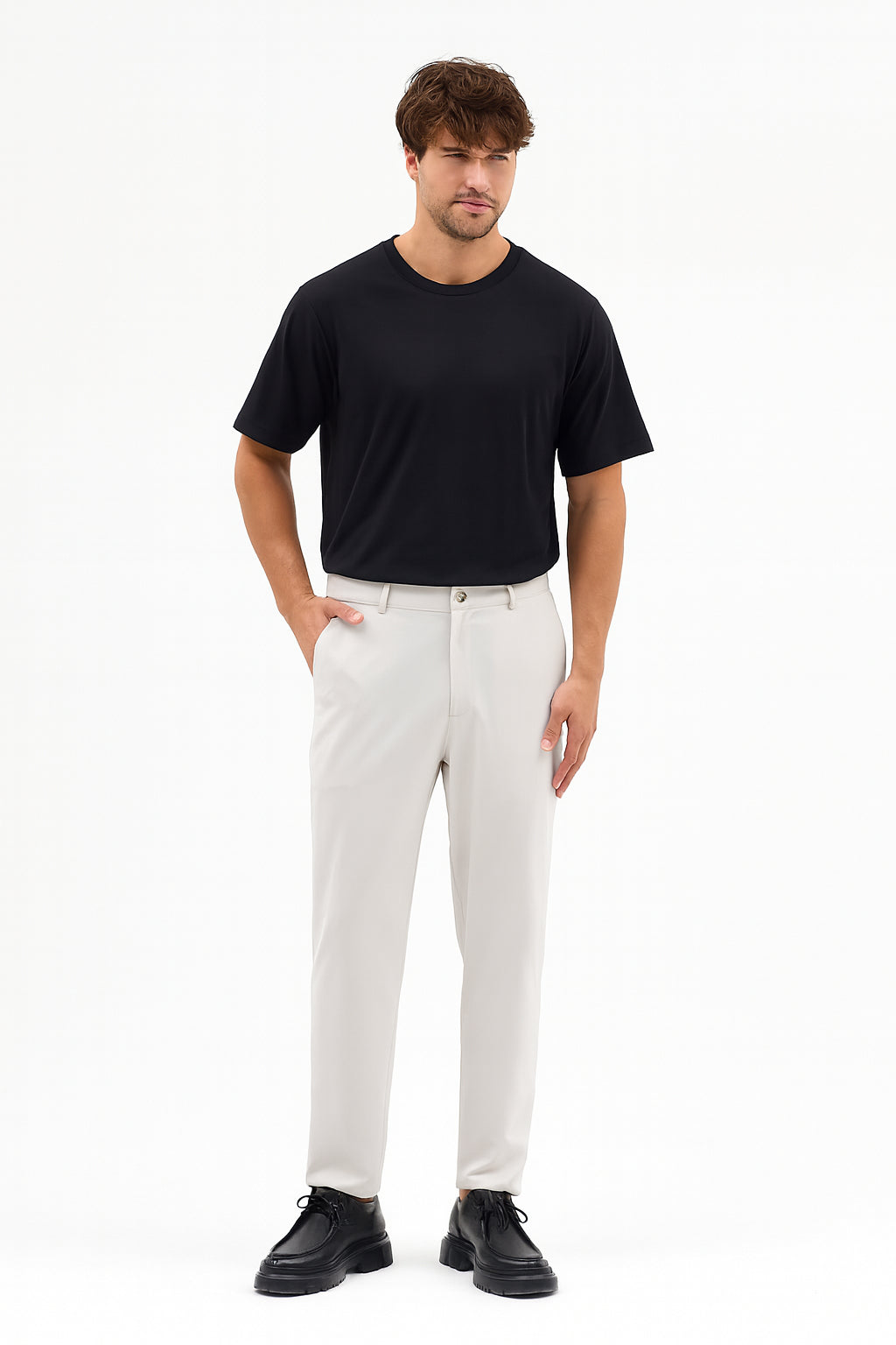 Erkek Streç Kumaş Relaxed Beli Lastikli Jogger Pantolon