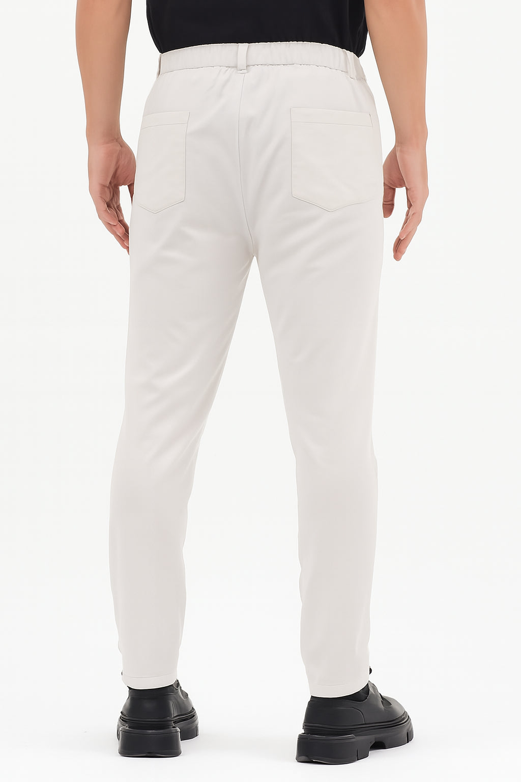 Erkek Streç Kumaş Relaxed Beli Lastikli Jogger Pantolon Açık Gri M701-R0140002-03