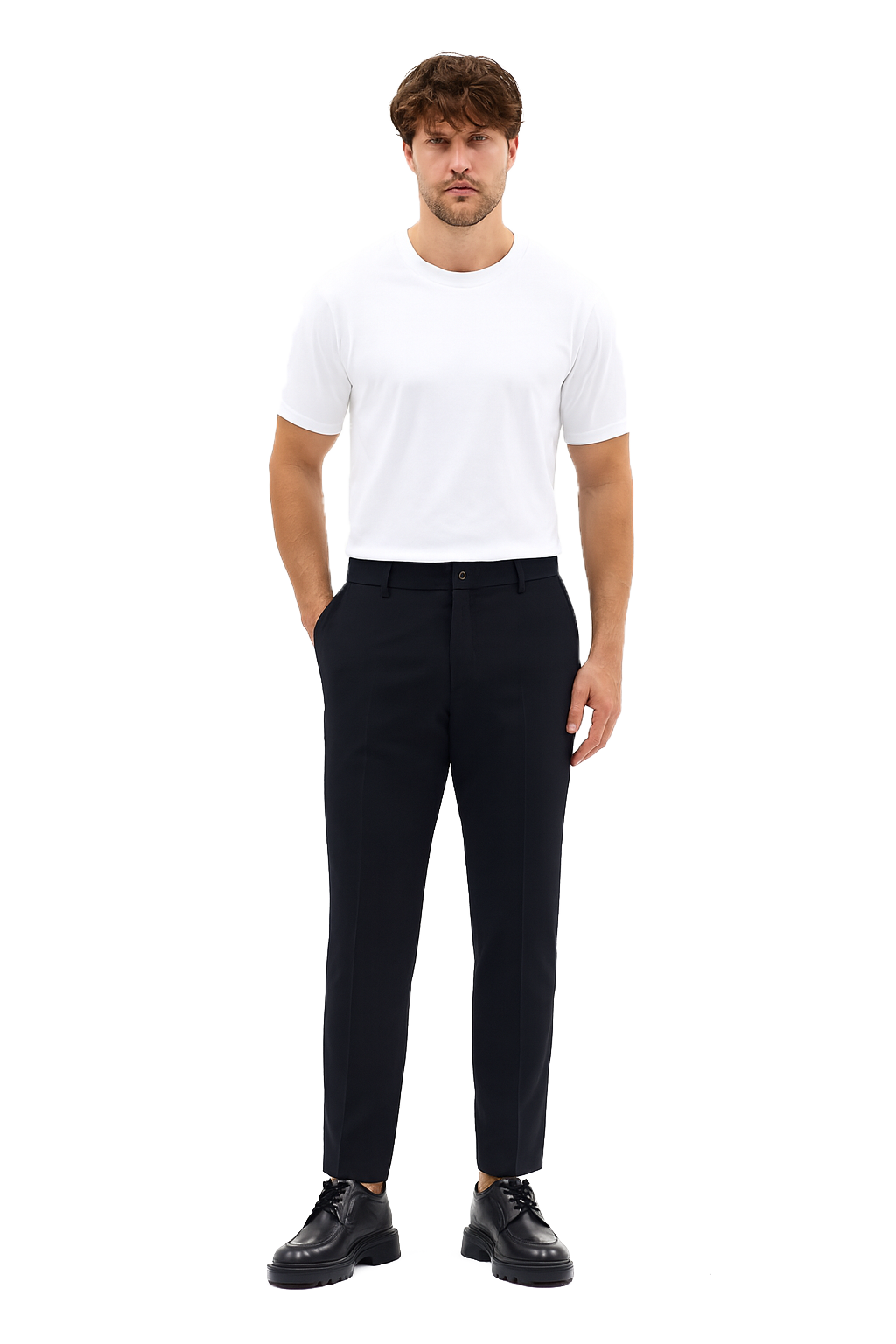 Erkek Streç Kumaş Relaxed Beli Lastikli Jogger Pantolon Siyah M701-R0140002-01