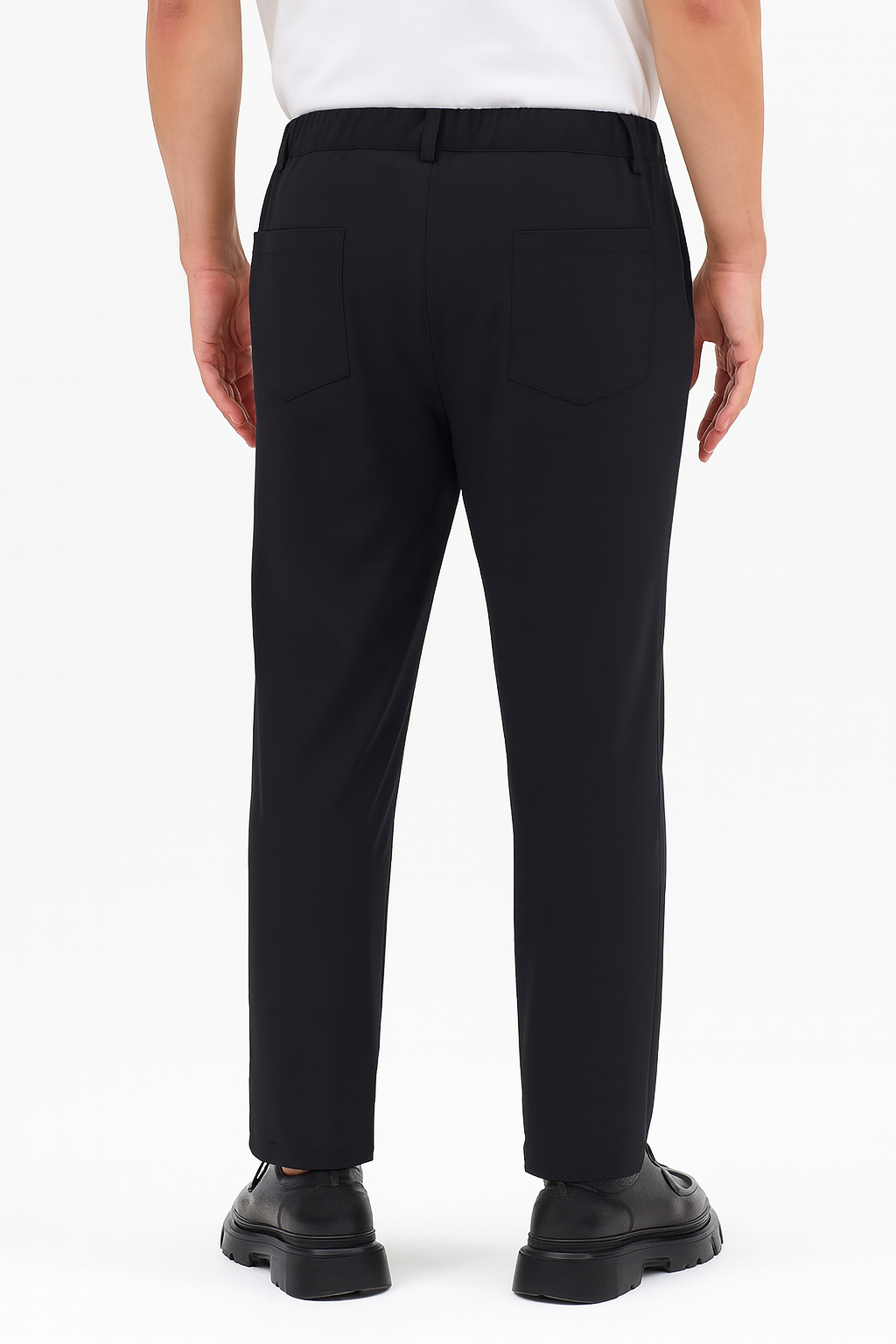 Erkek Streç Kumaş Relaxed Beli Lastikli Jogger Pantolon Siyah M701-R0140002-01