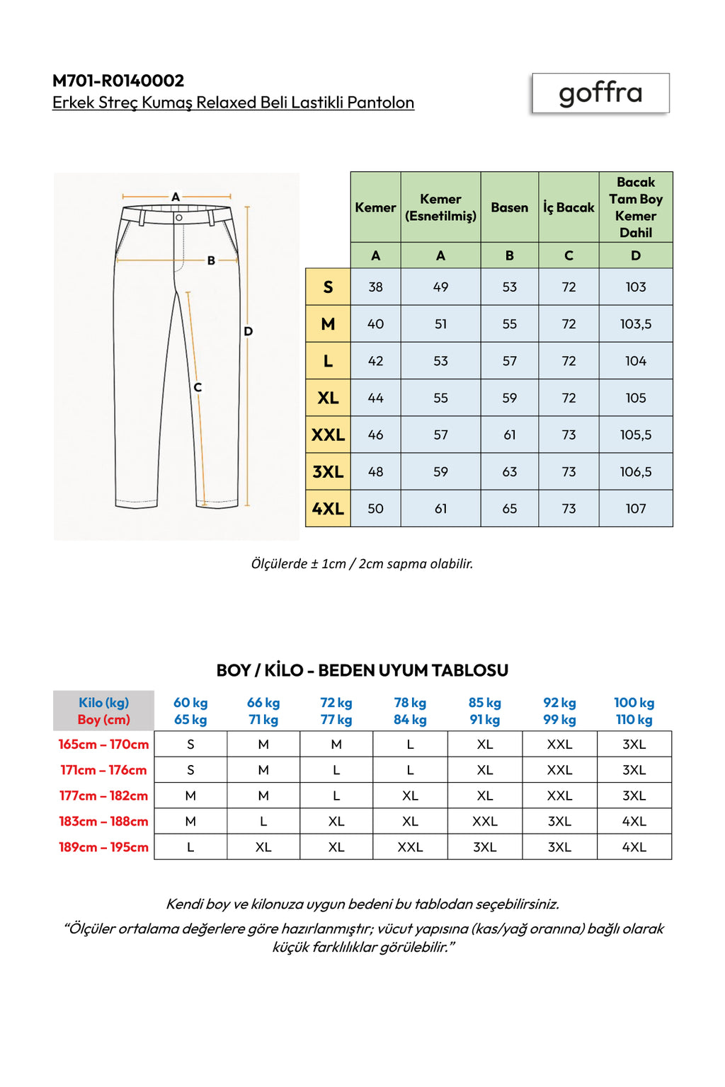 Erkek Streç Kumaş Relaxed Beli Lastikli Jogger Pantolon Siyah M701-R0140002-01
