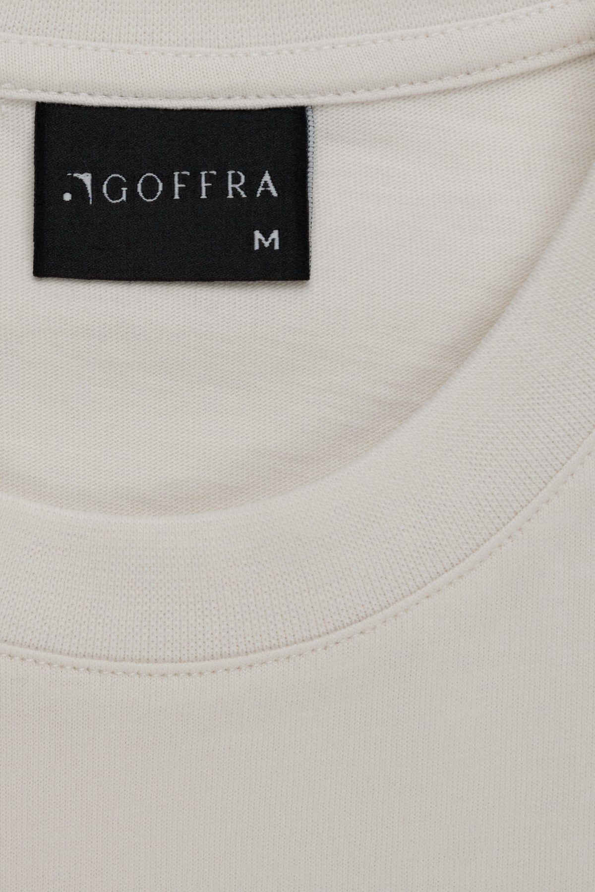 Herren T-Shirt aus Baumwolle, Premium-Qualität, mit dicht gewebter Struktur, Ecru M101-R0220-09