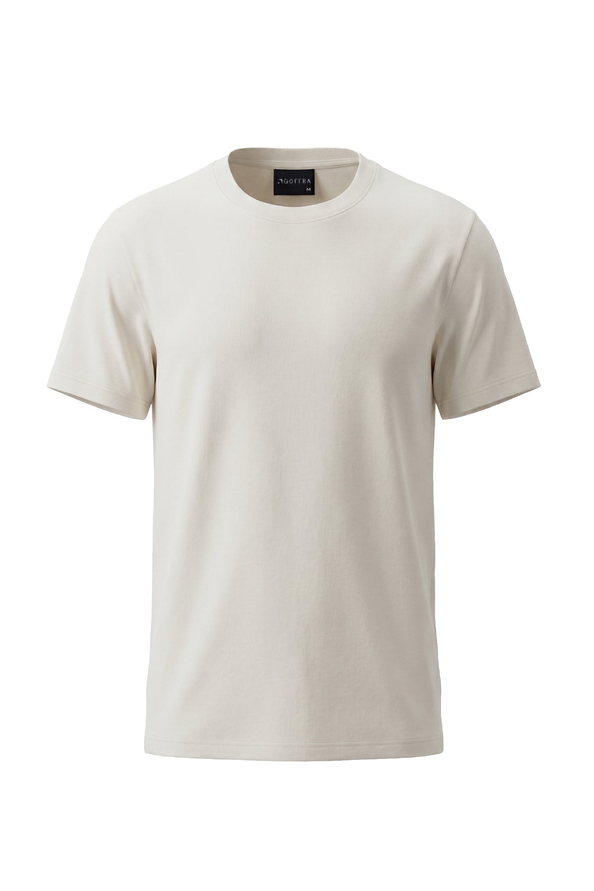Herren T-Shirt aus Baumwolle, Premium-Qualität, mit dicht gewebter Struktur, Ecru M101-R0220-09