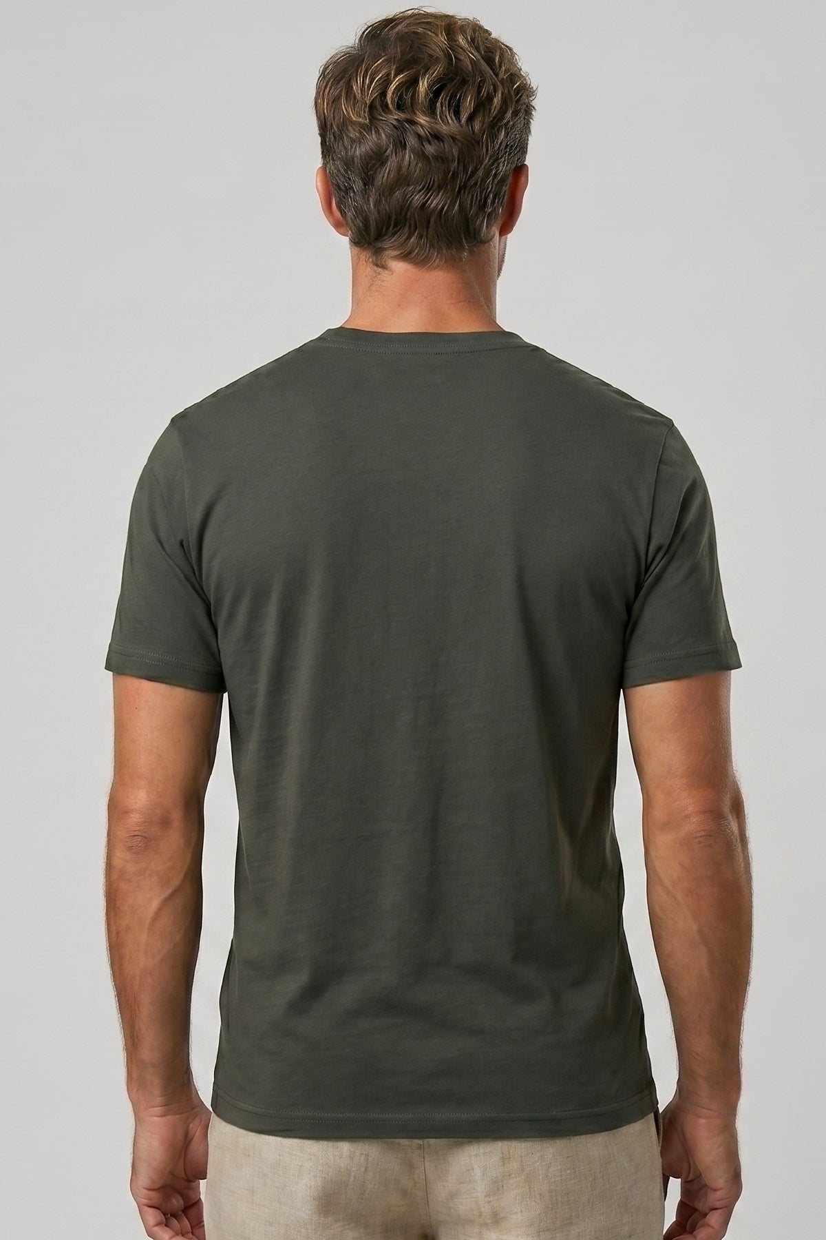 Herren Vision Premium Qualität Hochdichtes Baumwoll T-Shirt Khaki M101-R0220-11