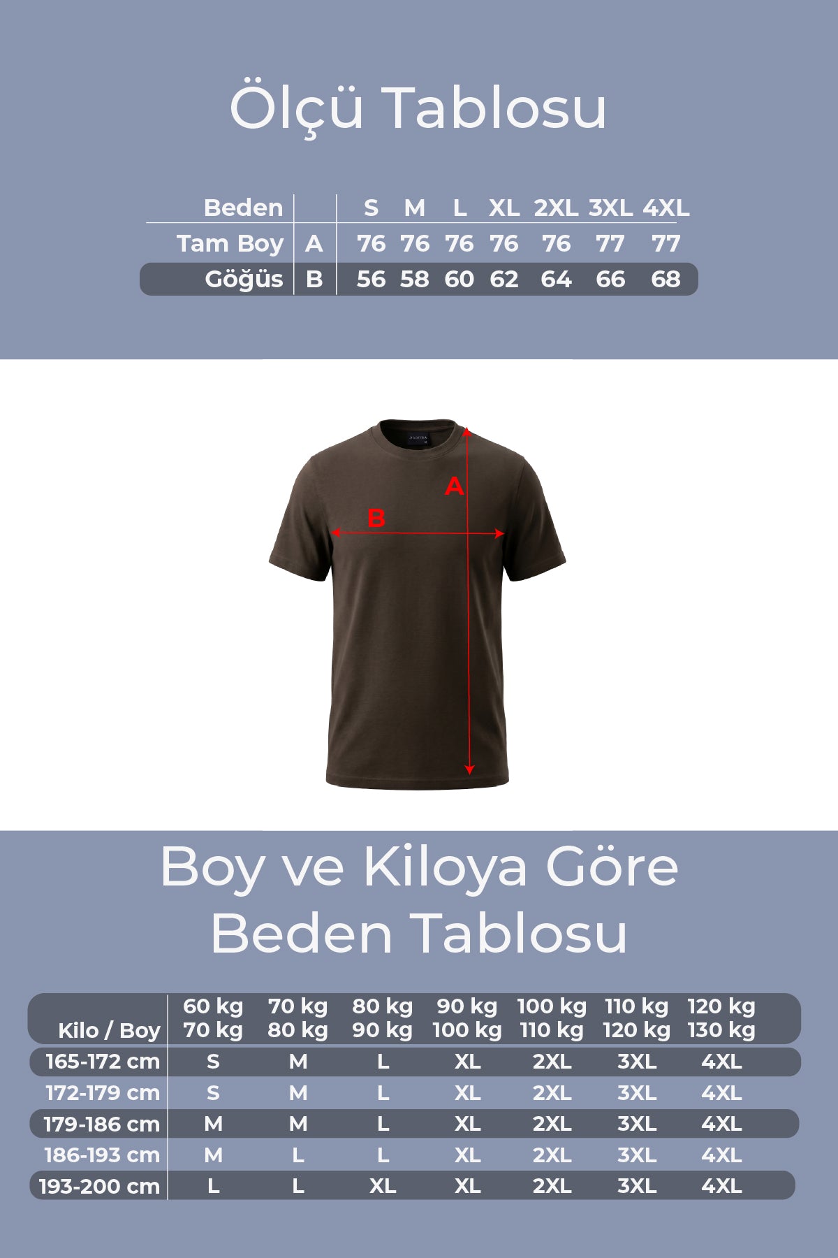 Goffra Erkek Vision Premium Kalite Yoğun Dokulu Pamuklu T-Shirt Kahverengi, model üzerinde görünüm