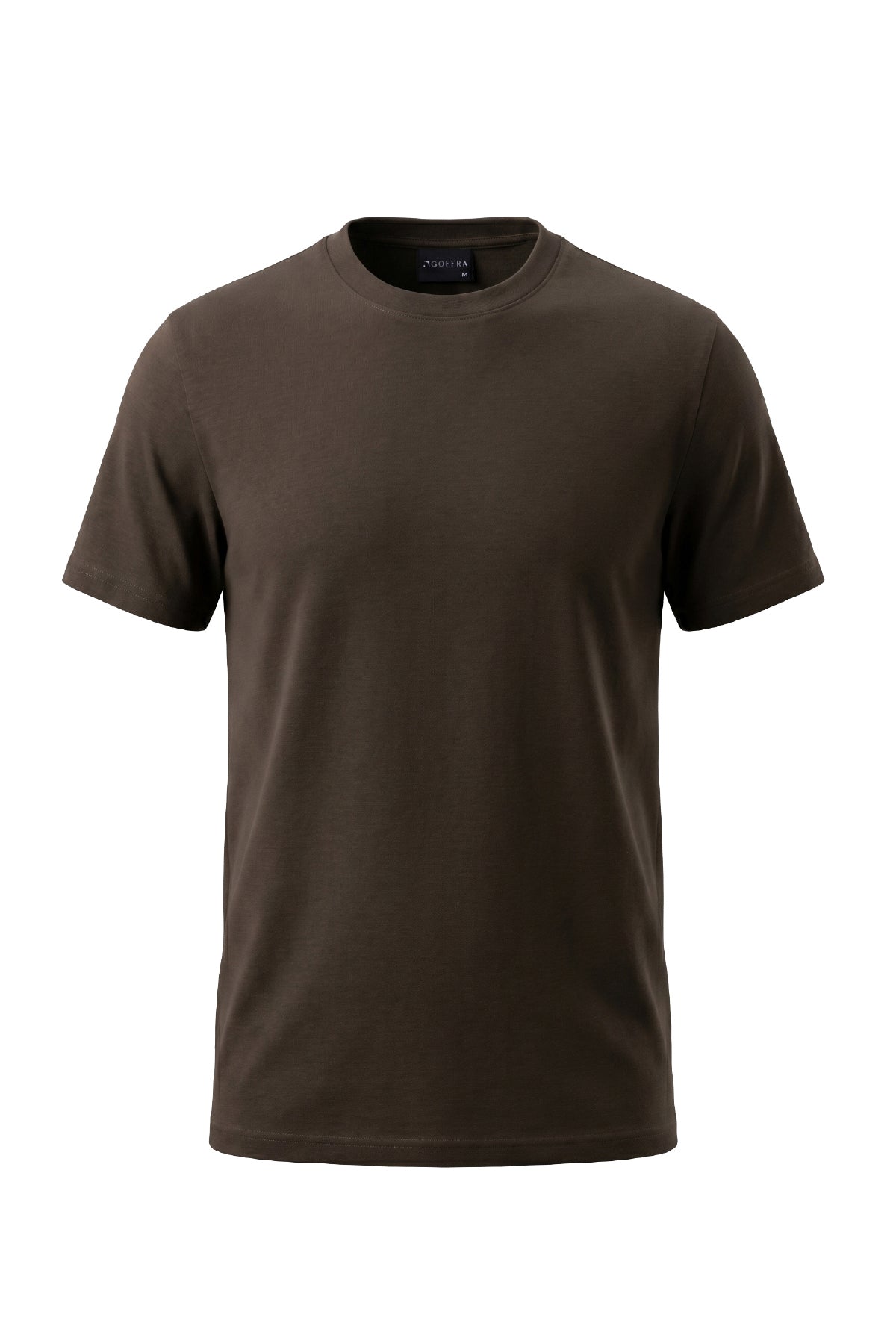 Goffra Erkek Vision Premium Kalite Yoğun Dokulu Pamuklu T-Shirt Kahverengi, ürün detayı