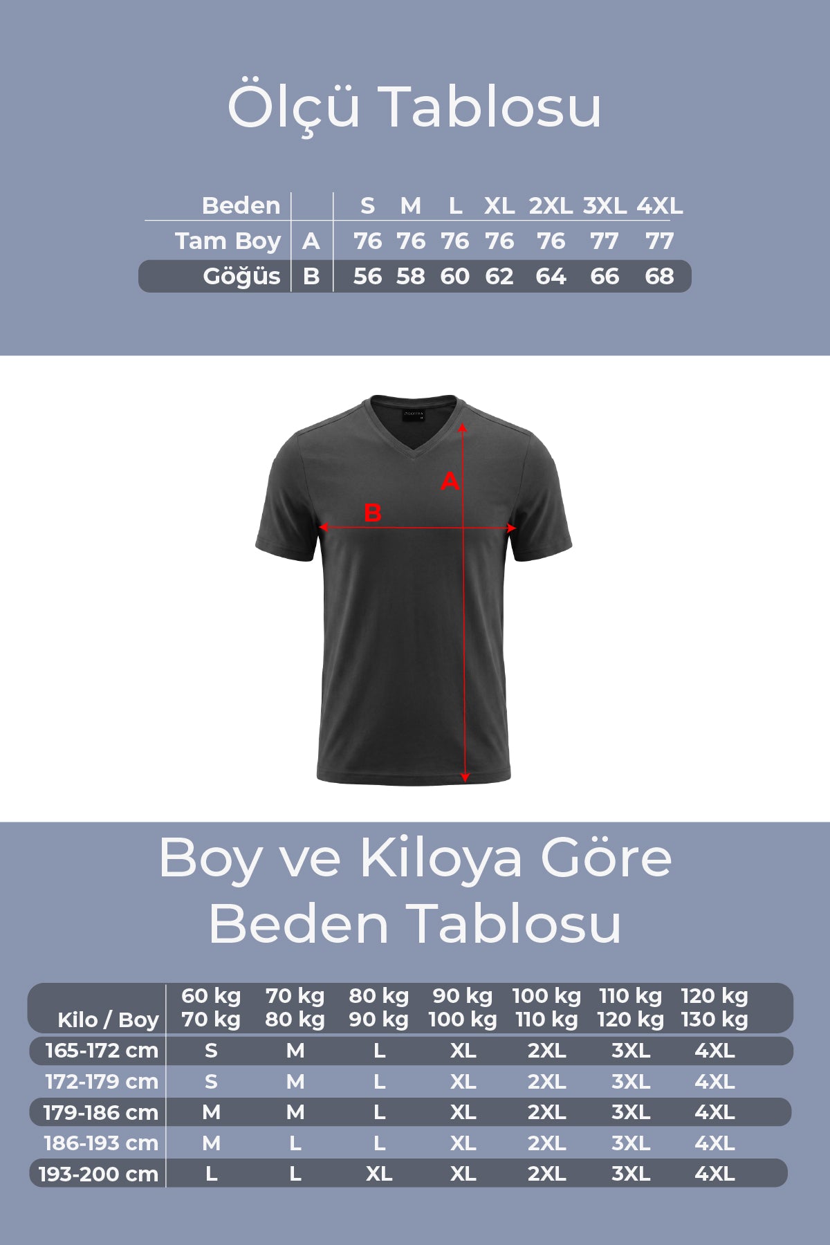 Erkek Vision V Yaka Premium Kalite Yoğun Dokulu Pamuklu T-Shirt Koyu Gri M102-R0220-05