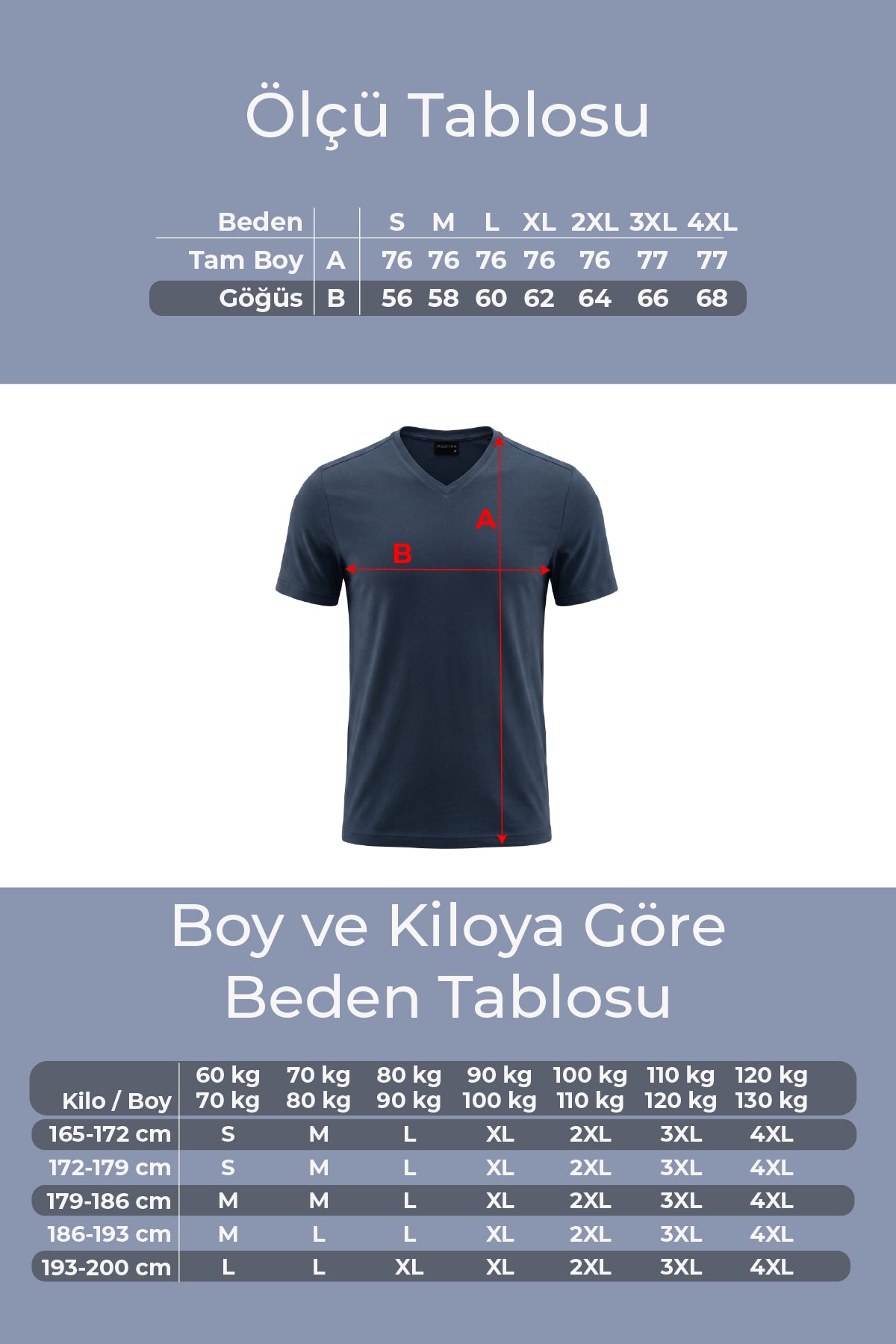 Erkek Vision V Yaka Premium Kalite Yoğun Dokulu Pamuklu T-Shirt Lacivert M102-R0220-07