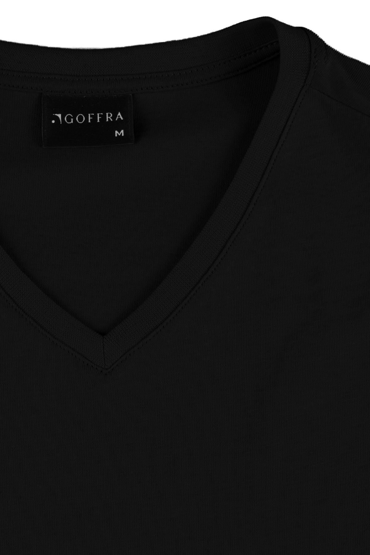 Erkek Vision V Yaka Premium Kalite Yoğun Dokulu Pamuklu T-Shirt Siyah M102-R0220-08