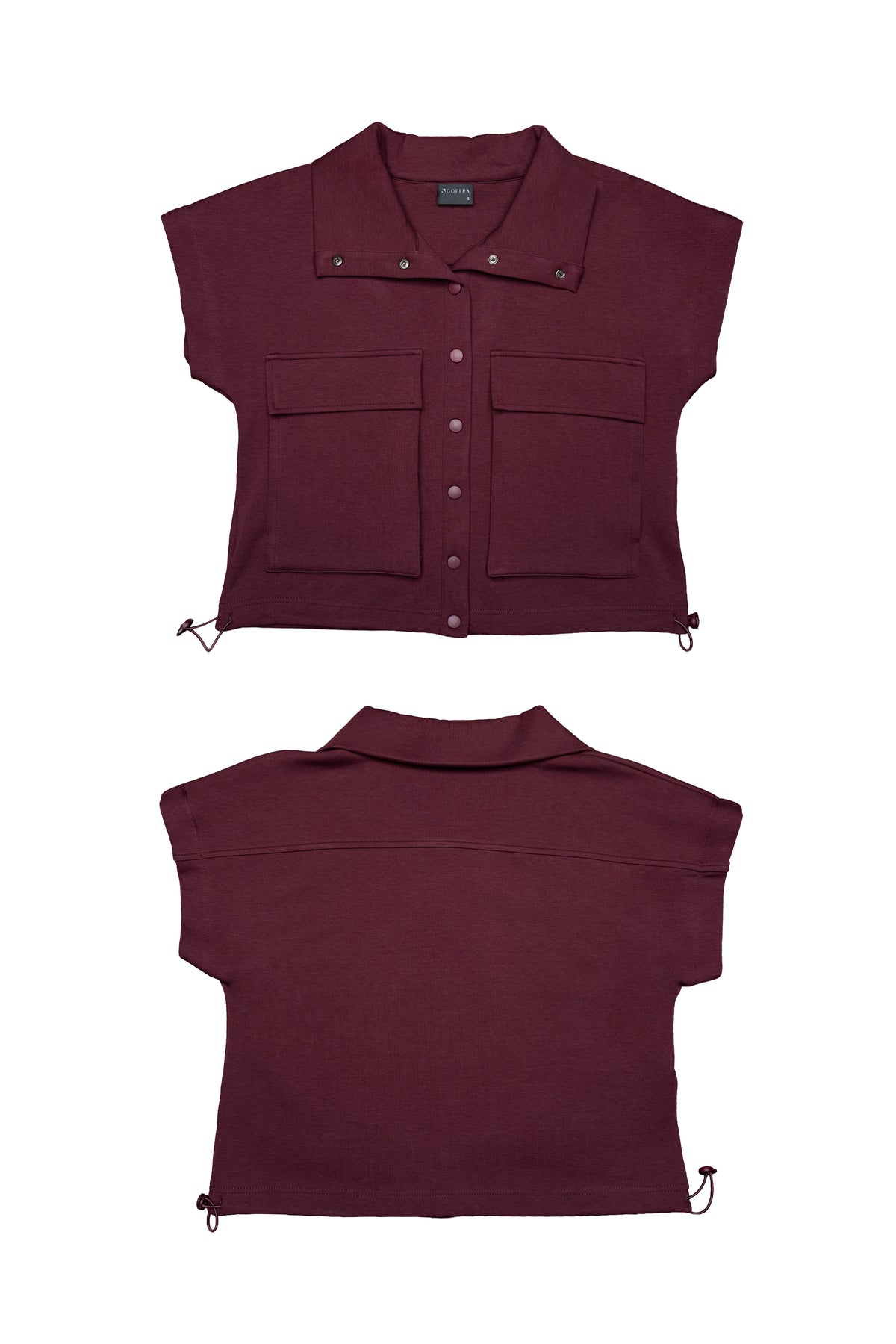 Kadın Aura Çıtçıtlı Belden Ayarlamalı Bomber Yelek Bordo