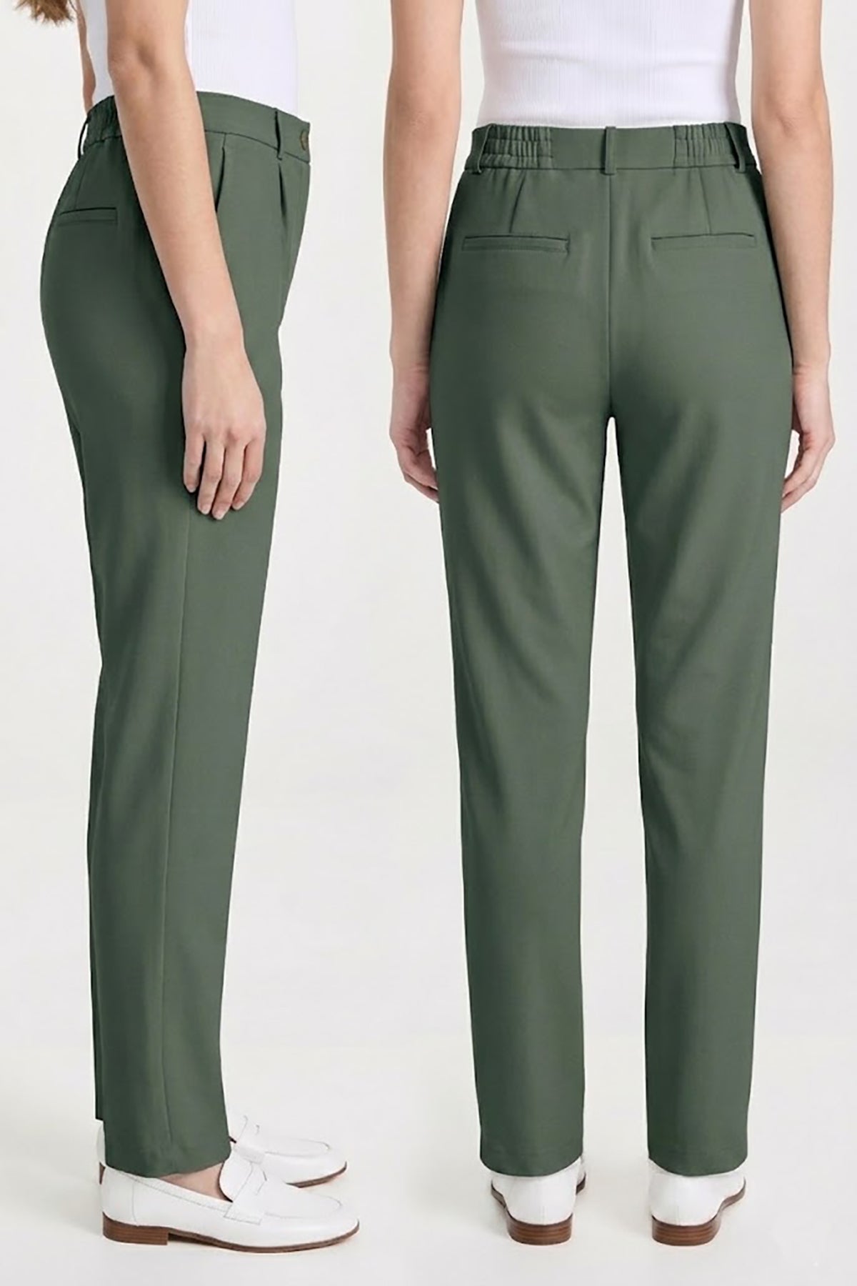 Kadın Flexon Ultra Esnek Relaxed Beli Lastikli Jogger Pantolon Haki W702-R0433-04